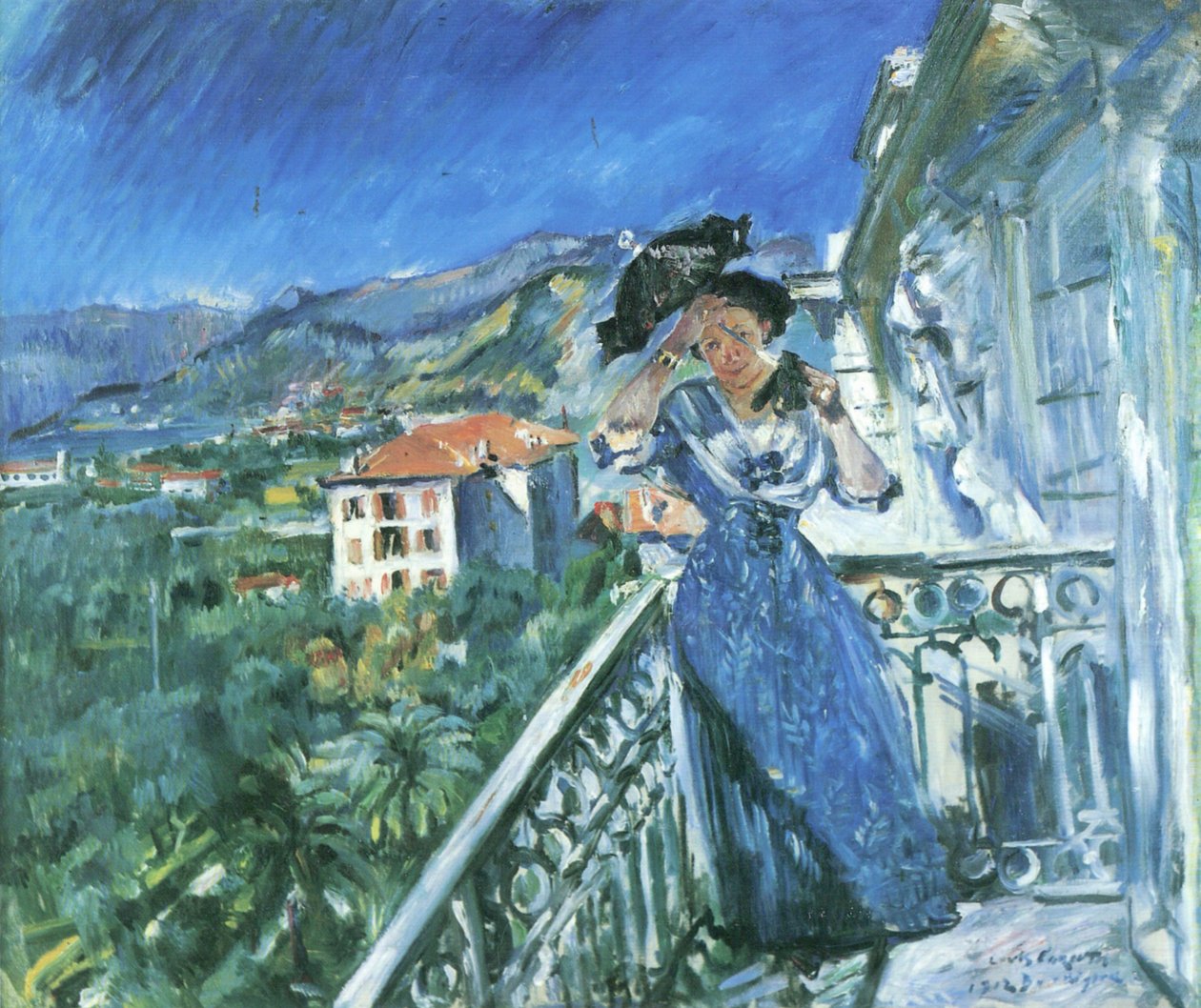 Balkonszene em Bordigheran de Lovis Corinth