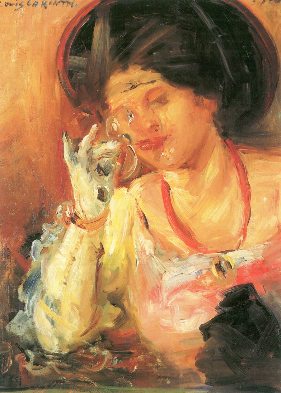 Senhora com taças de vinho de Lovis Corinth