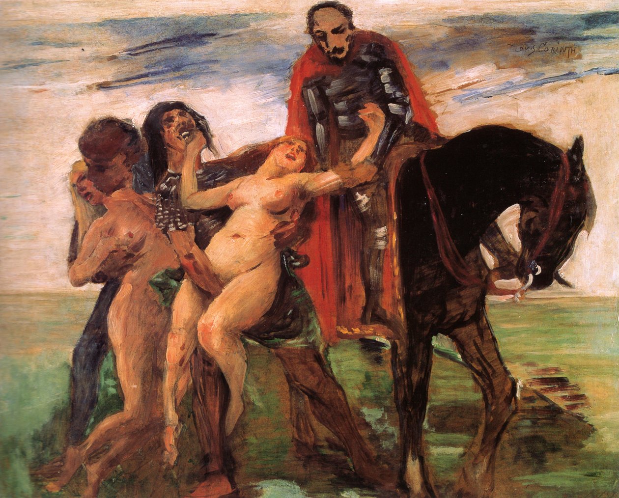 Mulher, roubando, rascunho de Lovis Corinth