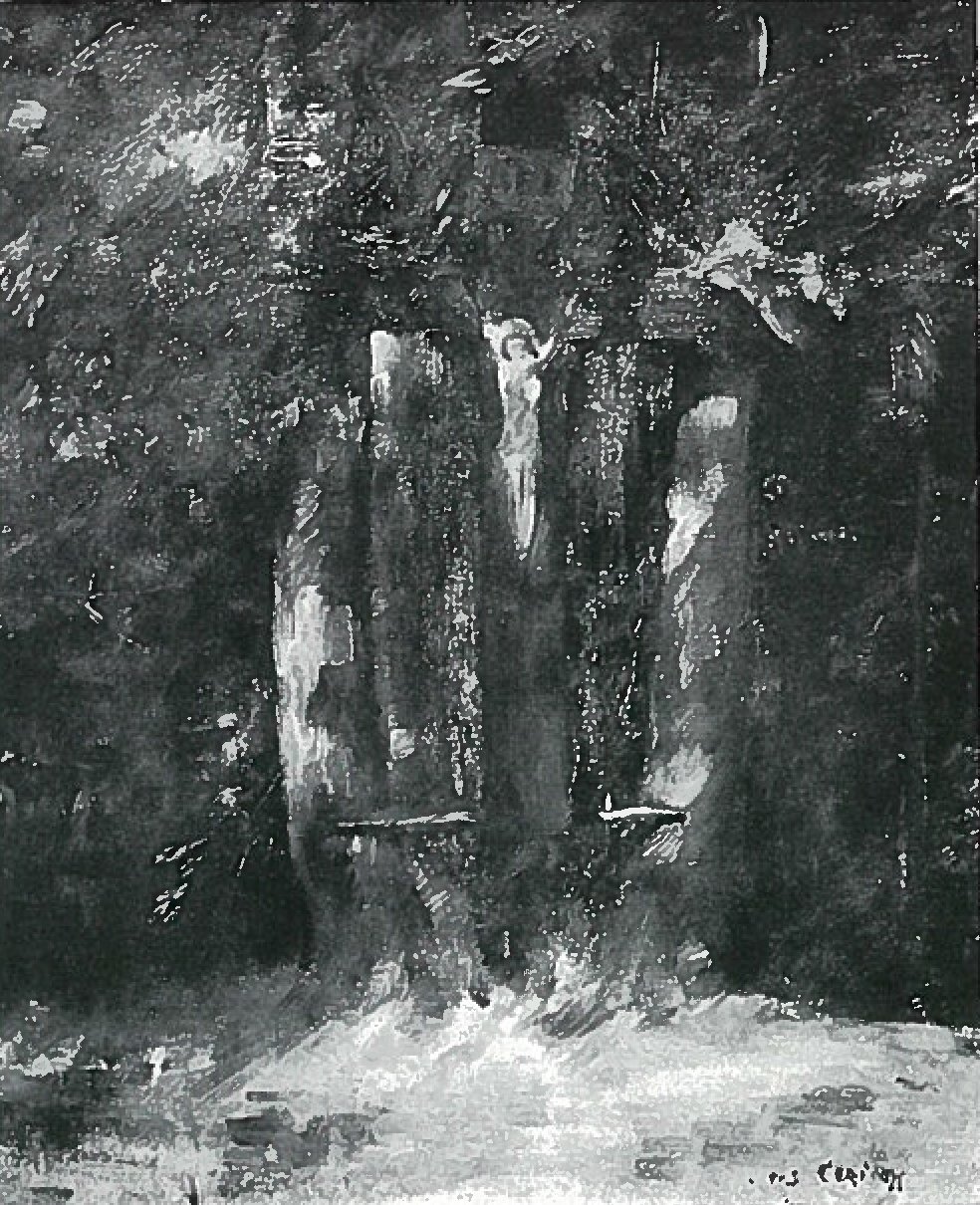 Crucifixo na floresta de Lovis Corinth