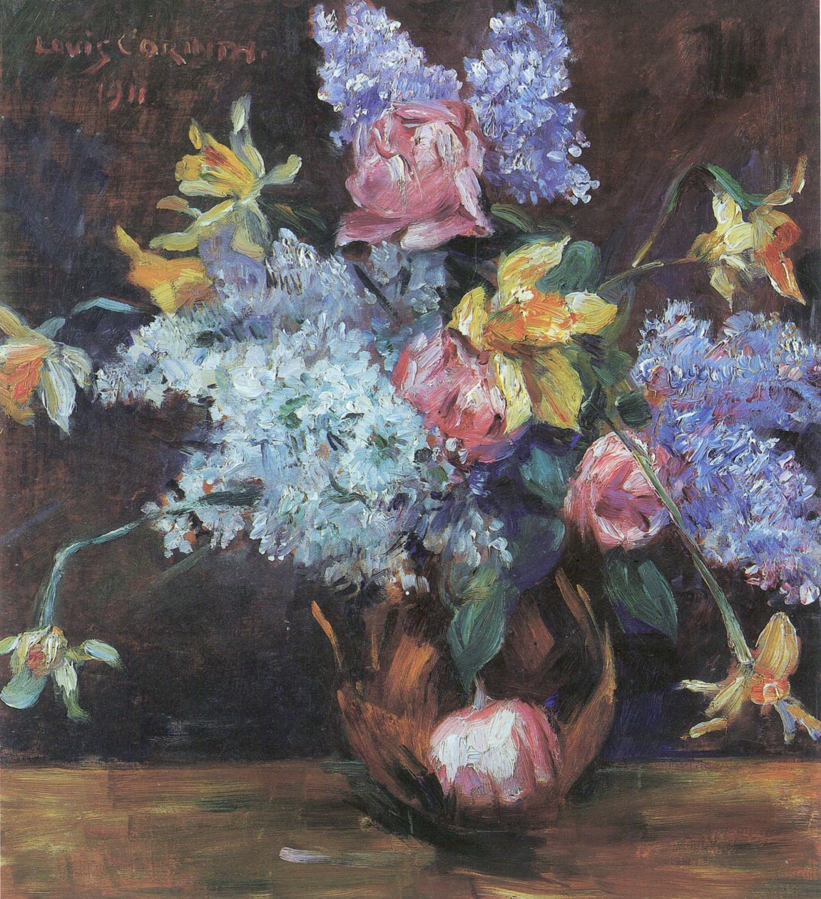 Rosas, lilás e ostlerlockenn de Lovis Corinth