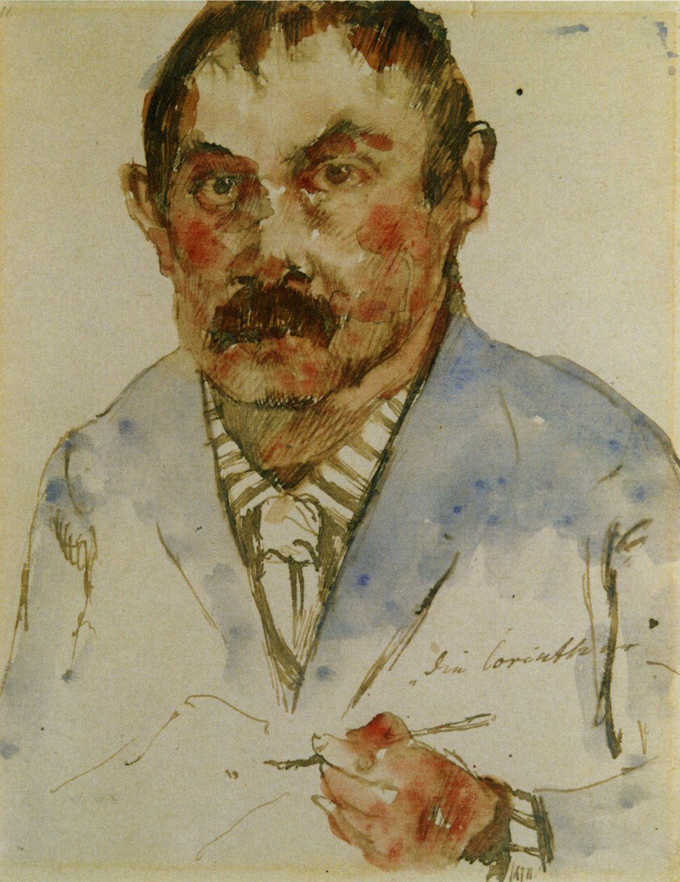 Auto-retrato com pincel nas mãos de Lovis Corinth