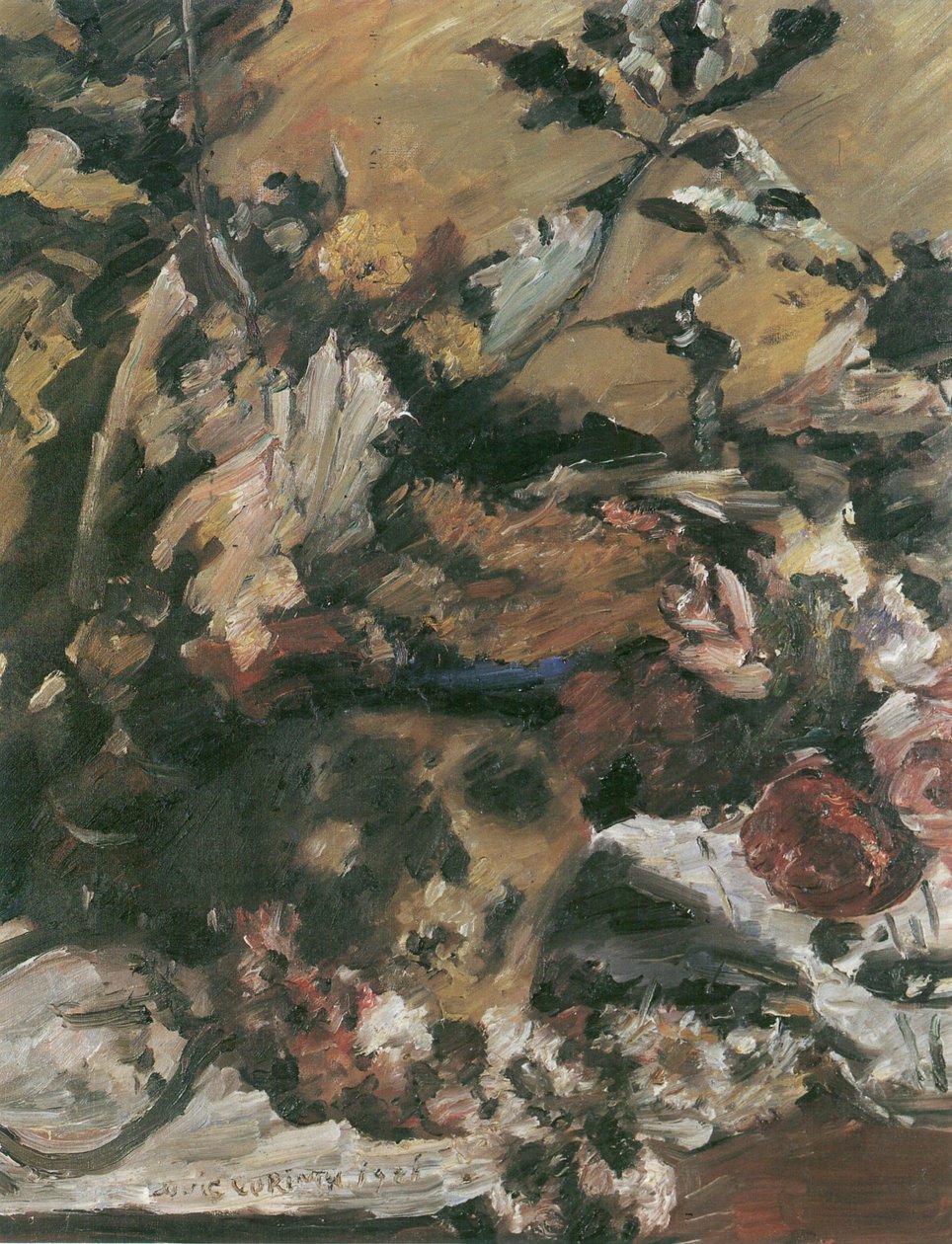 Crânio com folhas de carvalho de Lovis Corinth