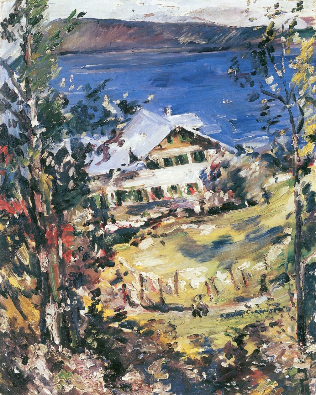Walchensee, casa de campo com Wascheplatzn de Lovis Corinth
