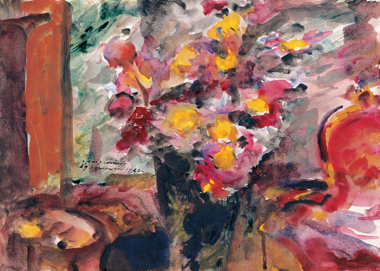 Vaso de flores sobre uma mesa, 1922 de Lovis Corinth