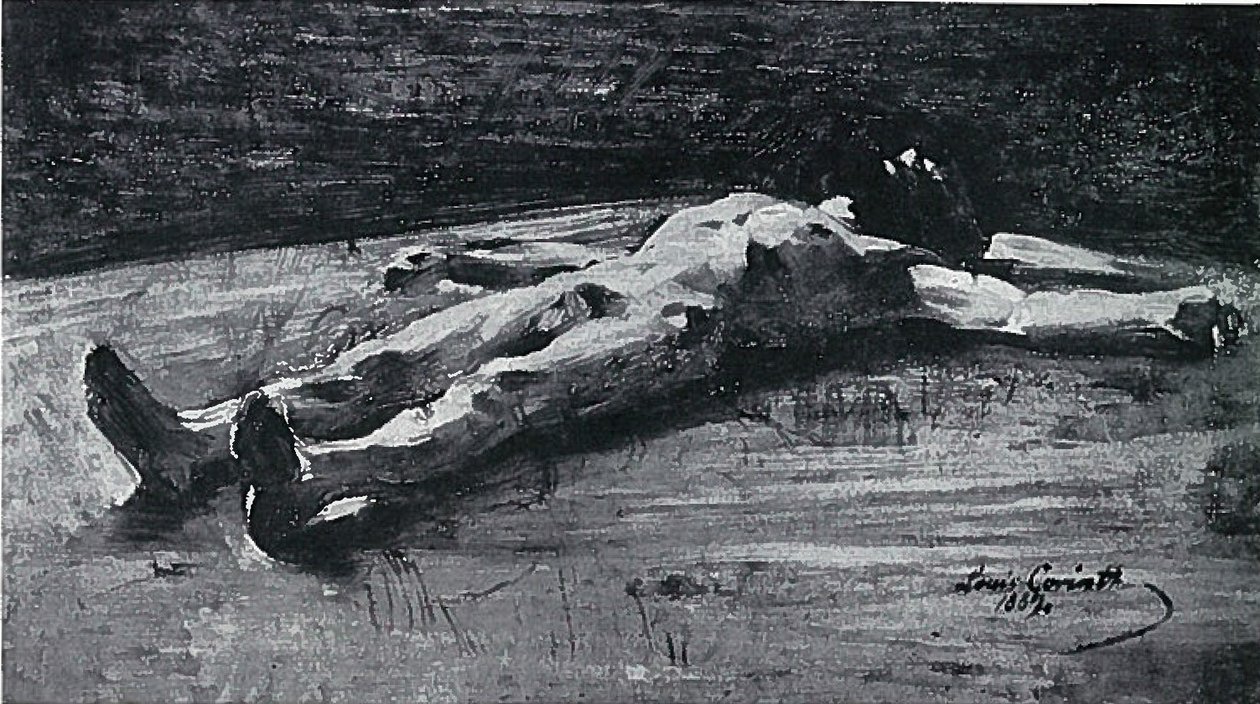 Corpse Christi, trabalho preliminar para Pieta BC 61n de Lovis Corinth