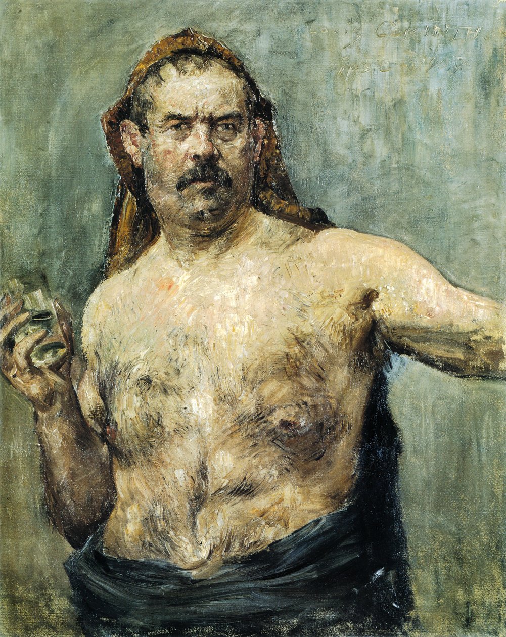 Auto-retrato com vidro de Lovis Corinth
