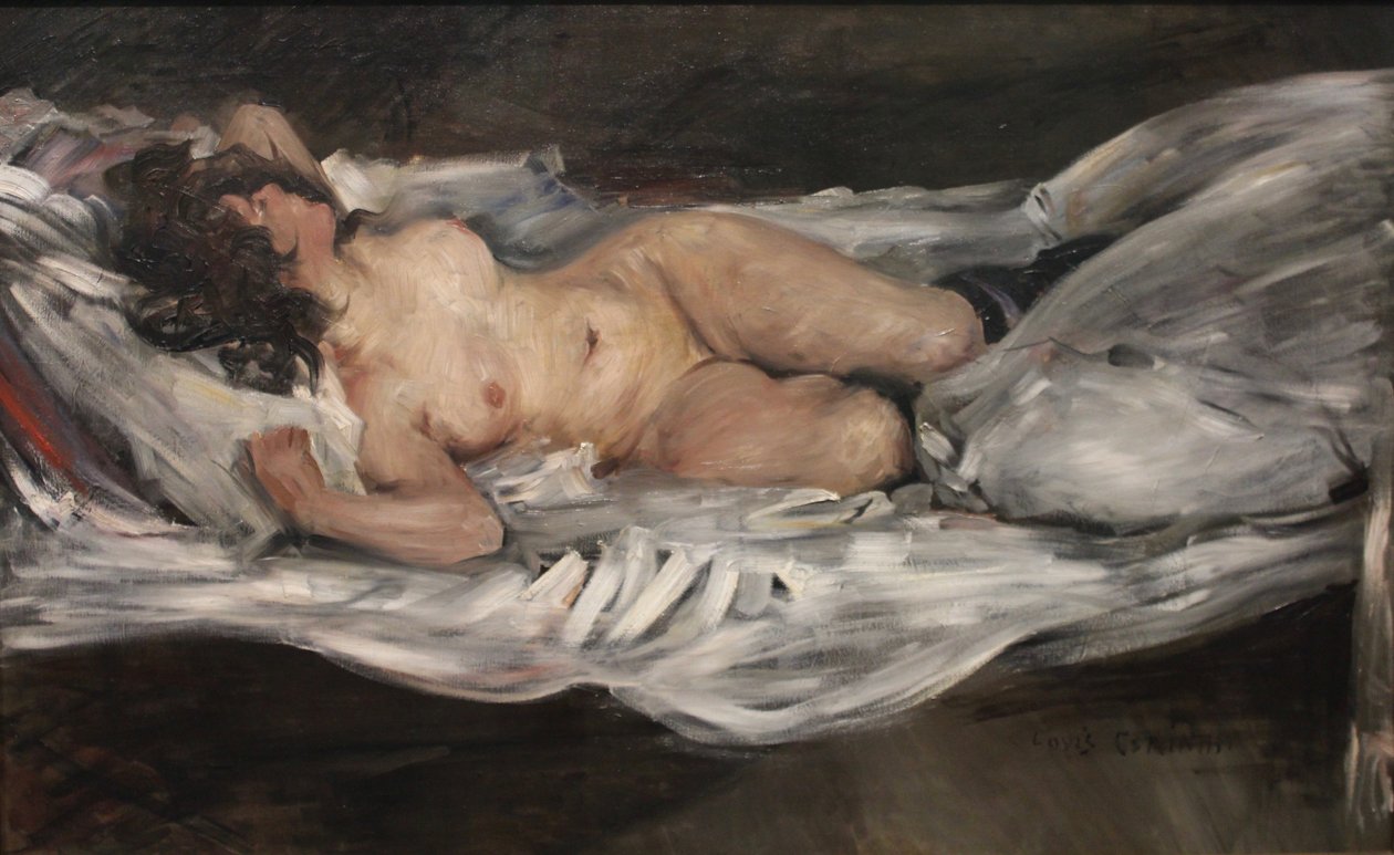 Mulher nua reclinada de Lovis (1858 1925) Corinth