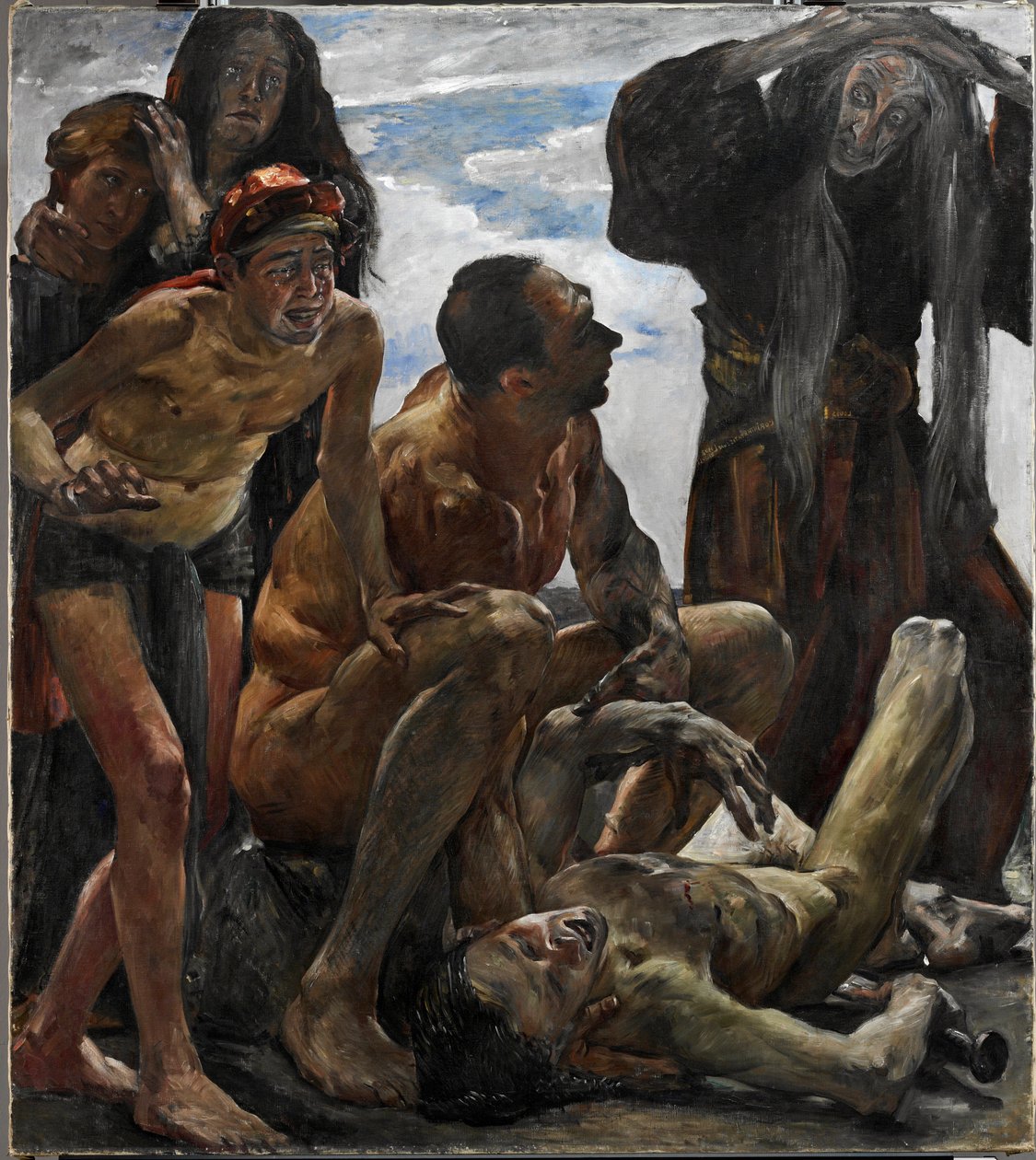 ""Le deuil"" (O luto) Peinture de Lovis Corinth (1858-1925) - 1908 - Óleo sobre tela Dim 192x174 cm Lower Saxony State Museum, Hanover de Lovis Corinth