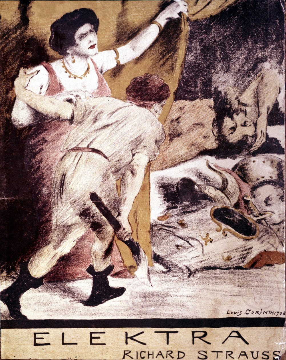 Richard Strauss, ilustração da partitura de "Elektra" de Louis Corinth em 1908. coleção particular Milan de Lovis  Corinth