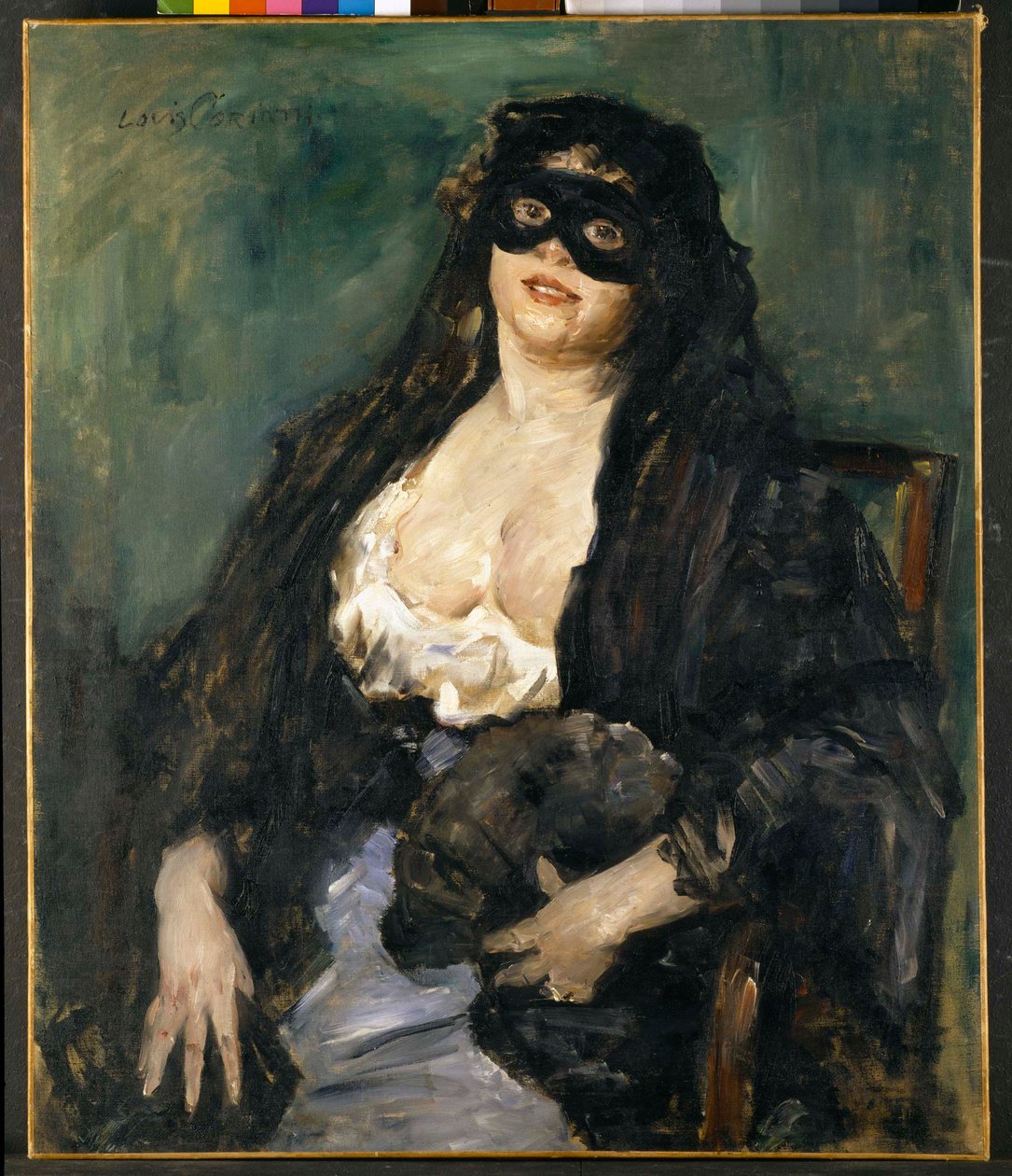 The Black Mask - Corinto, Lovis (1858-1925) - 1908 - Óleo sobre tela - Staatliche Museen, Kassel de Lovis  Corinth