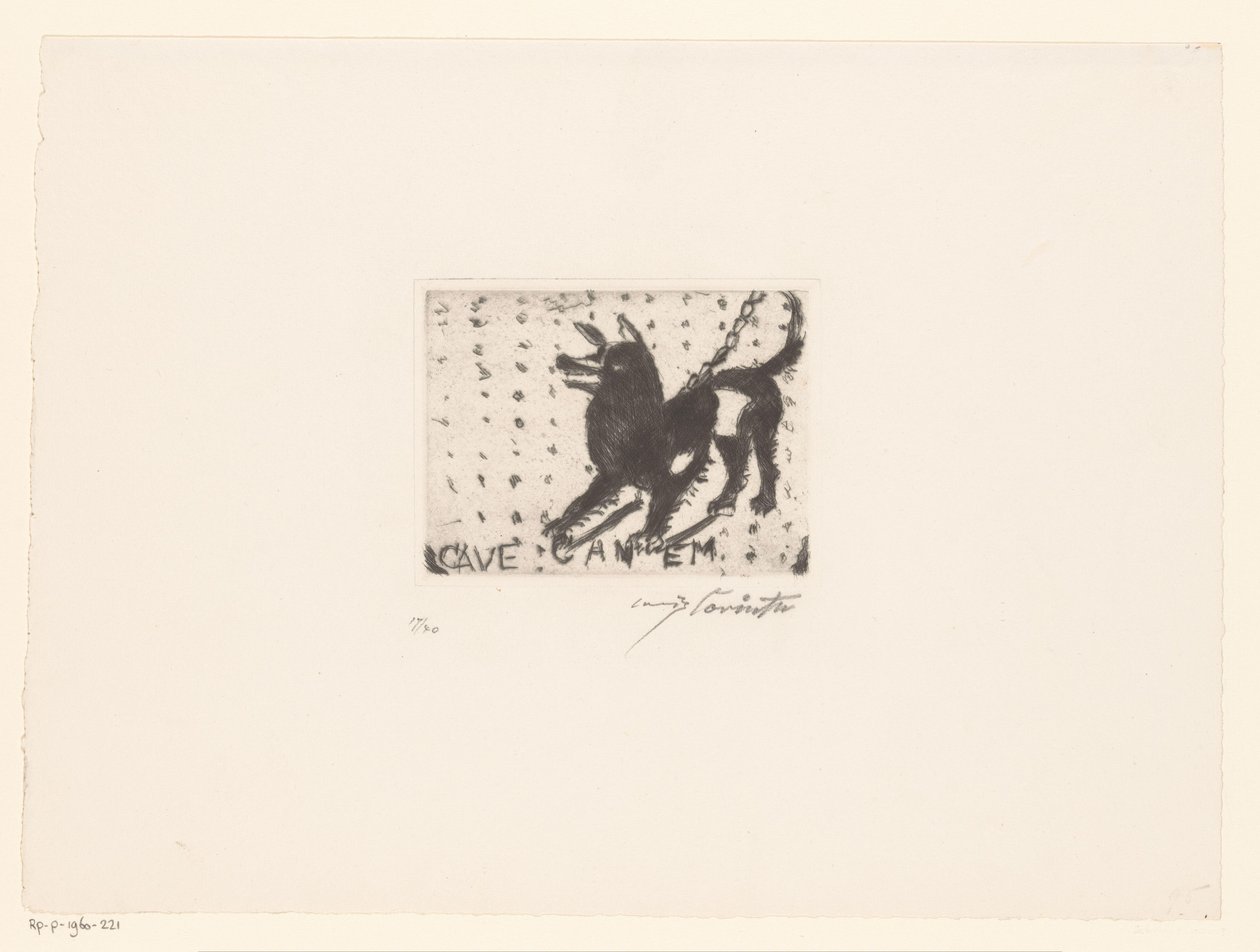 Blaffende hond
Cave Canem (título sobre o objecto) de Lovis Corinth (signed by artist)