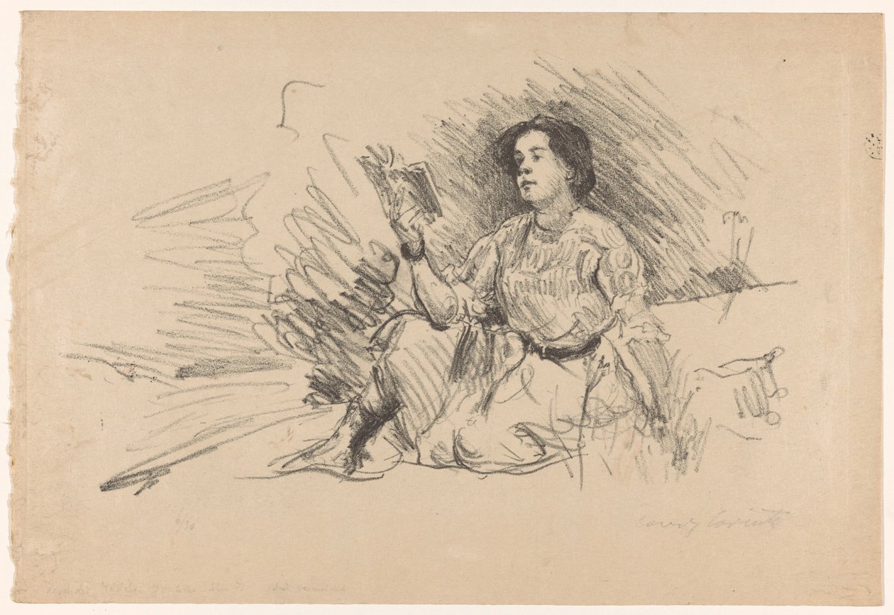 Rapariga leitora, sentada no chão
Rapariga leitora de Lovis Corinth (signed by artist)