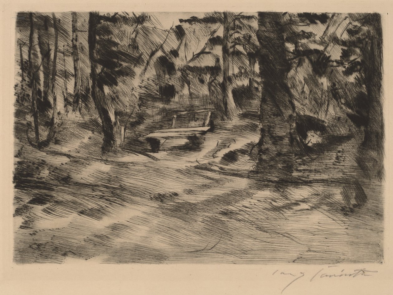 Banco im Walde II Bench in the Woods II, 1917. de Lovis Corinth
