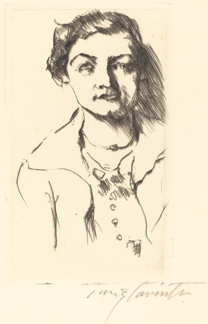 Retrato de uma jovem - Anneliese Halbe,1918. de Lovis Corinth