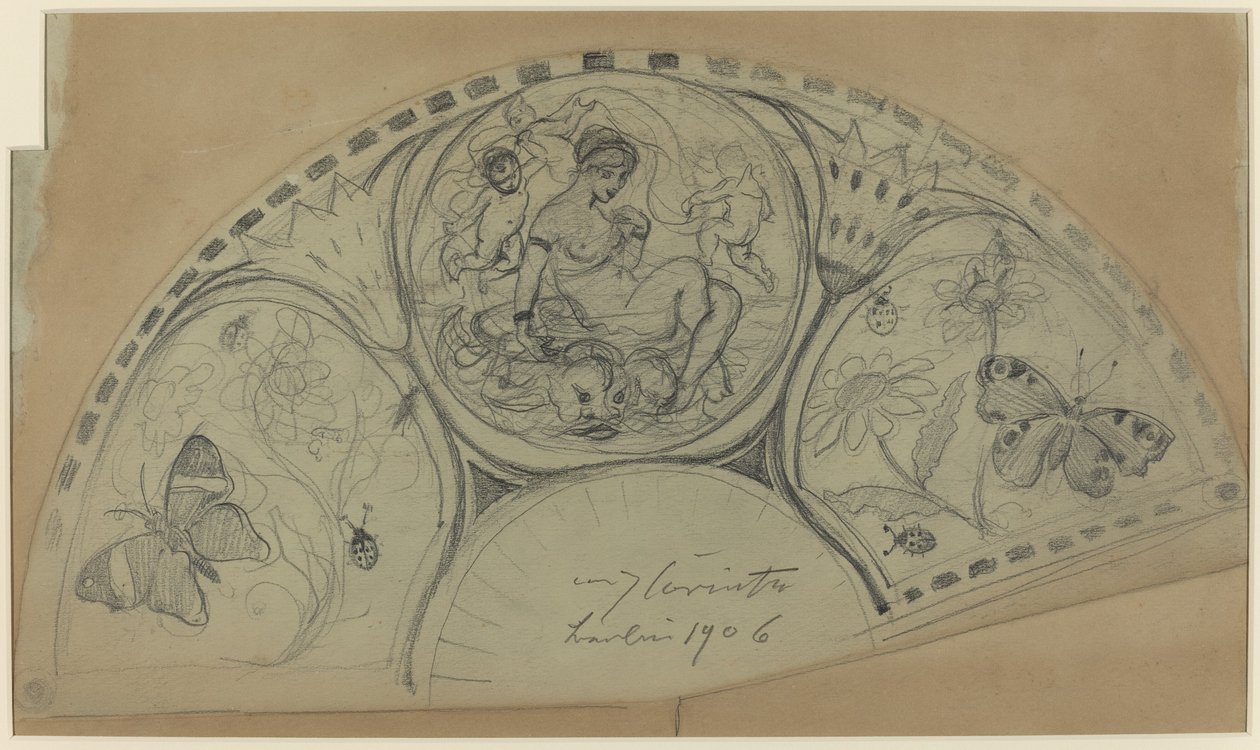 Fan Design [recto], provavelmente 1906. de Lovis Corinth