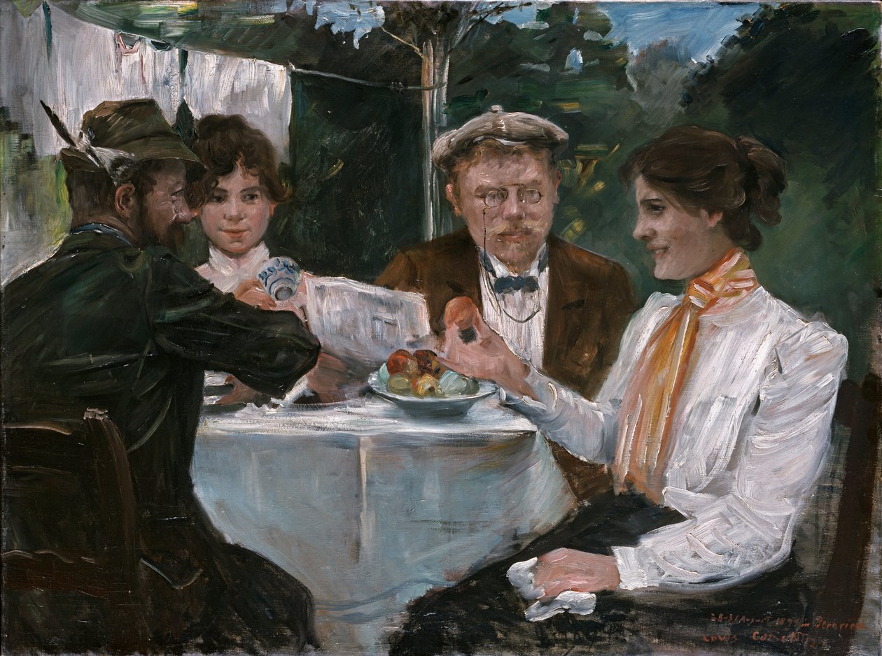 Pequeno-almoço no jardim de Max Halbe de Lovis Corinth