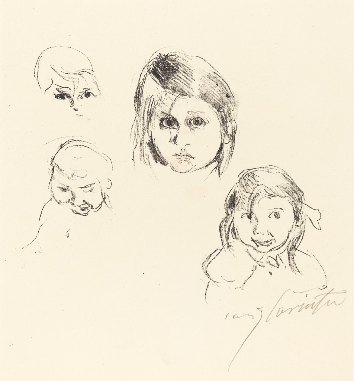 Kinderköpfe (cabeças de crianças) de Lovis Corinth