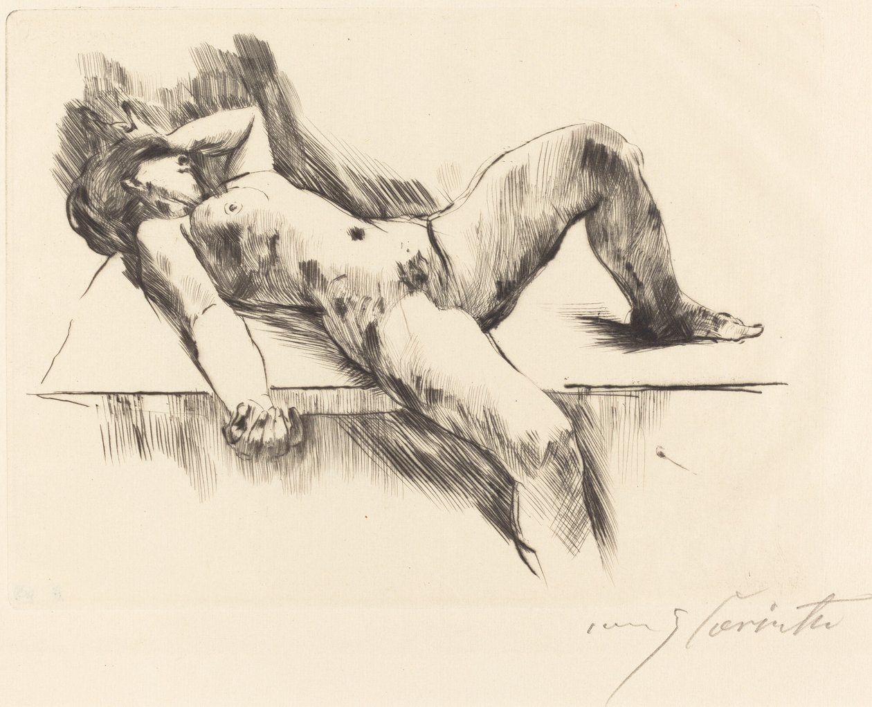 Nu feminino reclinado III, 1913. de Lovis Corinth