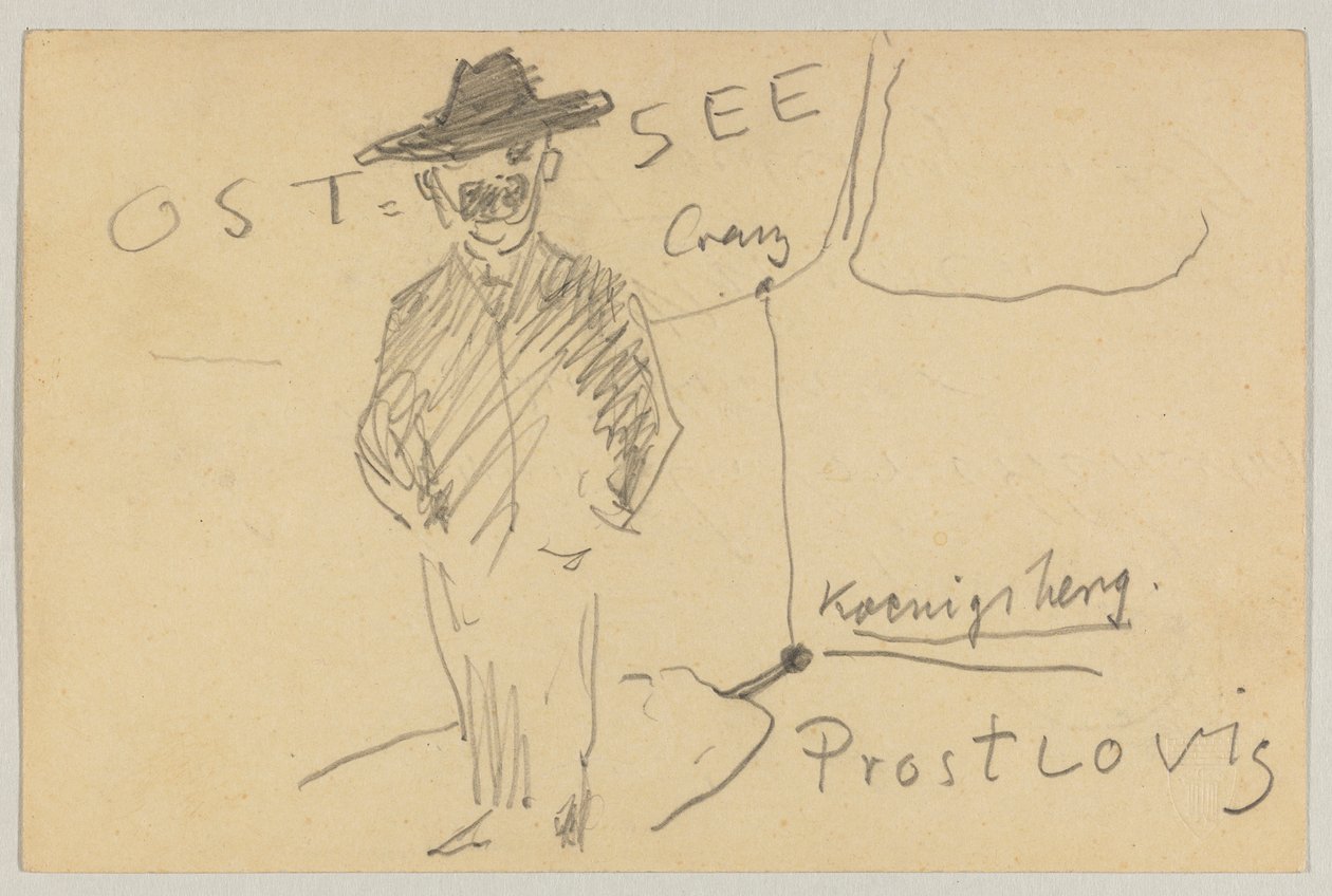 Lovis Corinth para Carl Strathmann: cartão postal, carimbado em 10 de abril de 1903 de Lovis Corinth