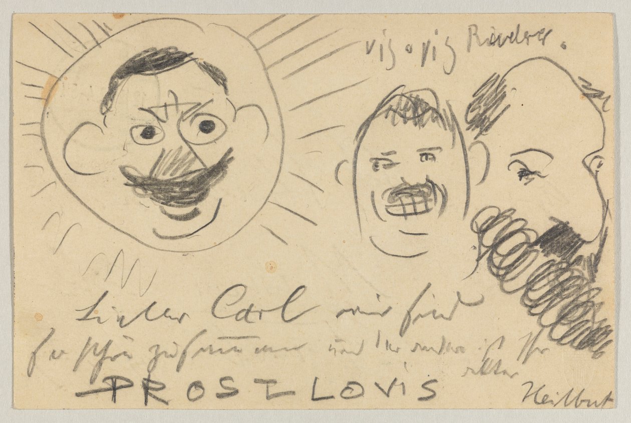 Lovis Corinth para Carl Strathmann: cartão postal, carimbado em 12 de dezembro de 1902 de Lovis Corinth