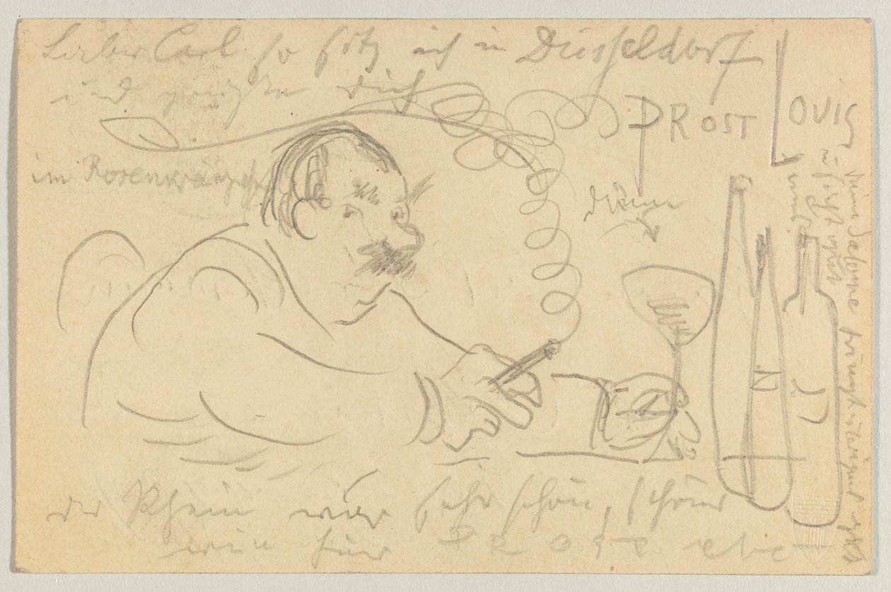Lovis Corinth a Carl Strathmann: cartão postal, carimbo postal 13 de Setembro de 1907 de Lovis Corinth