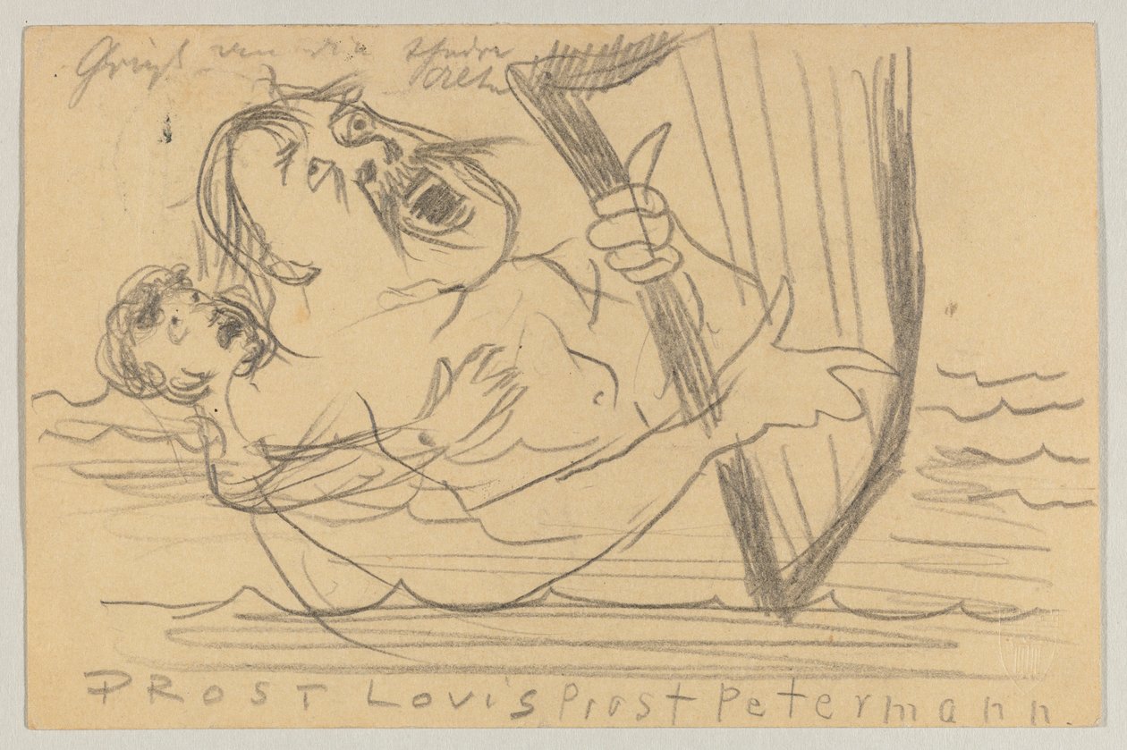Lovis Corinth a Carl Strathmann: cartão postal, carimbo postal 18 de Julho de 1903 de Lovis Corinth
