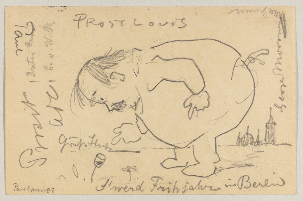 Lovis Corinth para Carl Strathmann: cartão postal, carimbado em 1º de abril de 1908 de Lovis Corinth