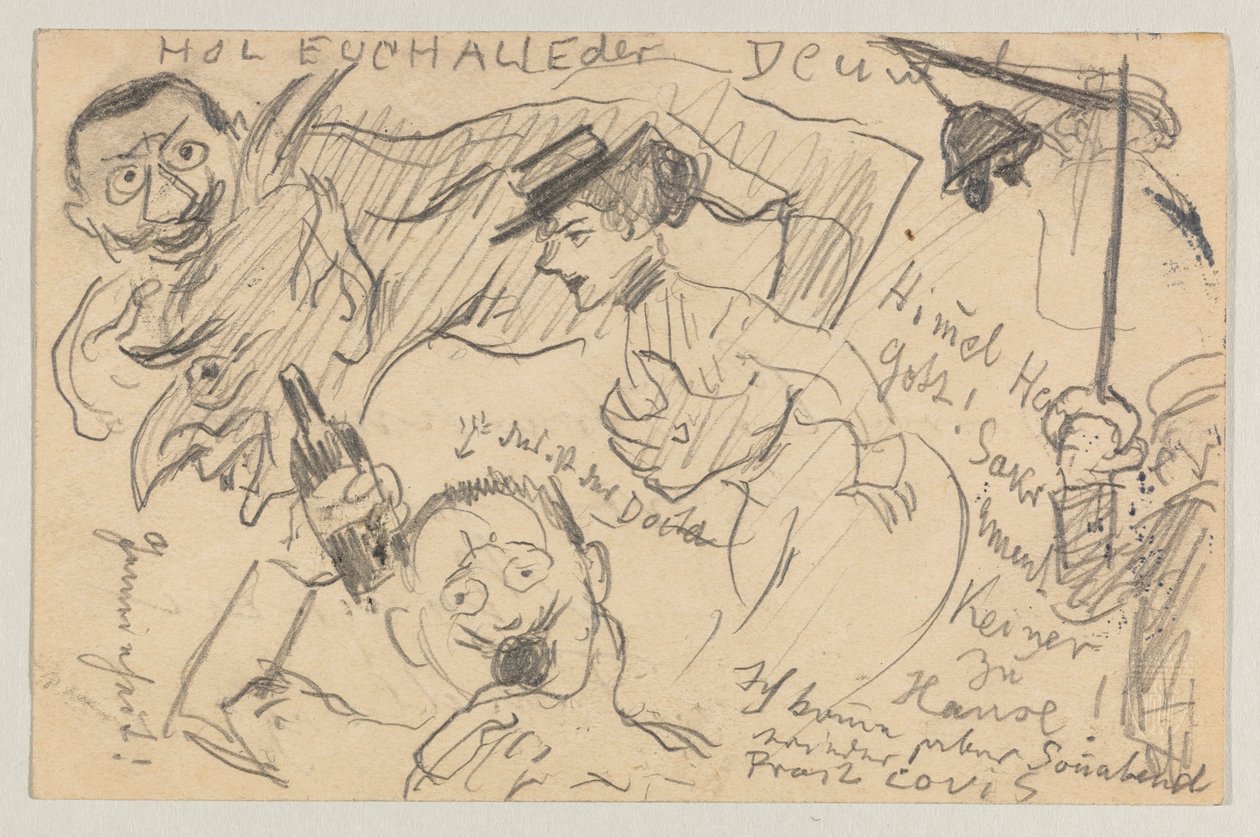 Lovis Corinth a Carl Strathmann: cartão postal, carimbo postal 20 de Setembro de 1901 de Lovis Corinth