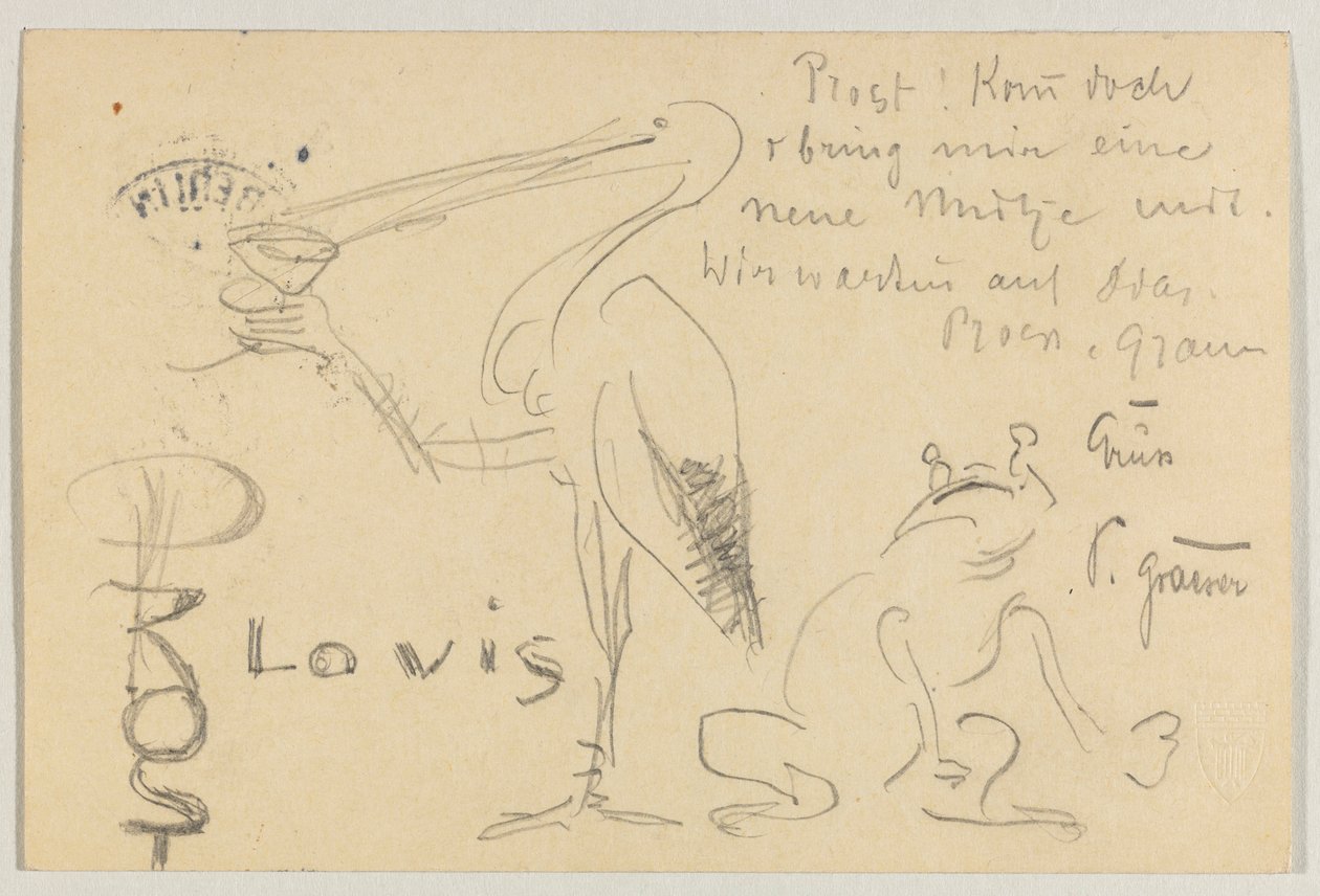 Lovis Corinth a Carl Strathmann: cartão postal, carimbo postal 20 de Setembro de 1906 de Lovis Corinth
