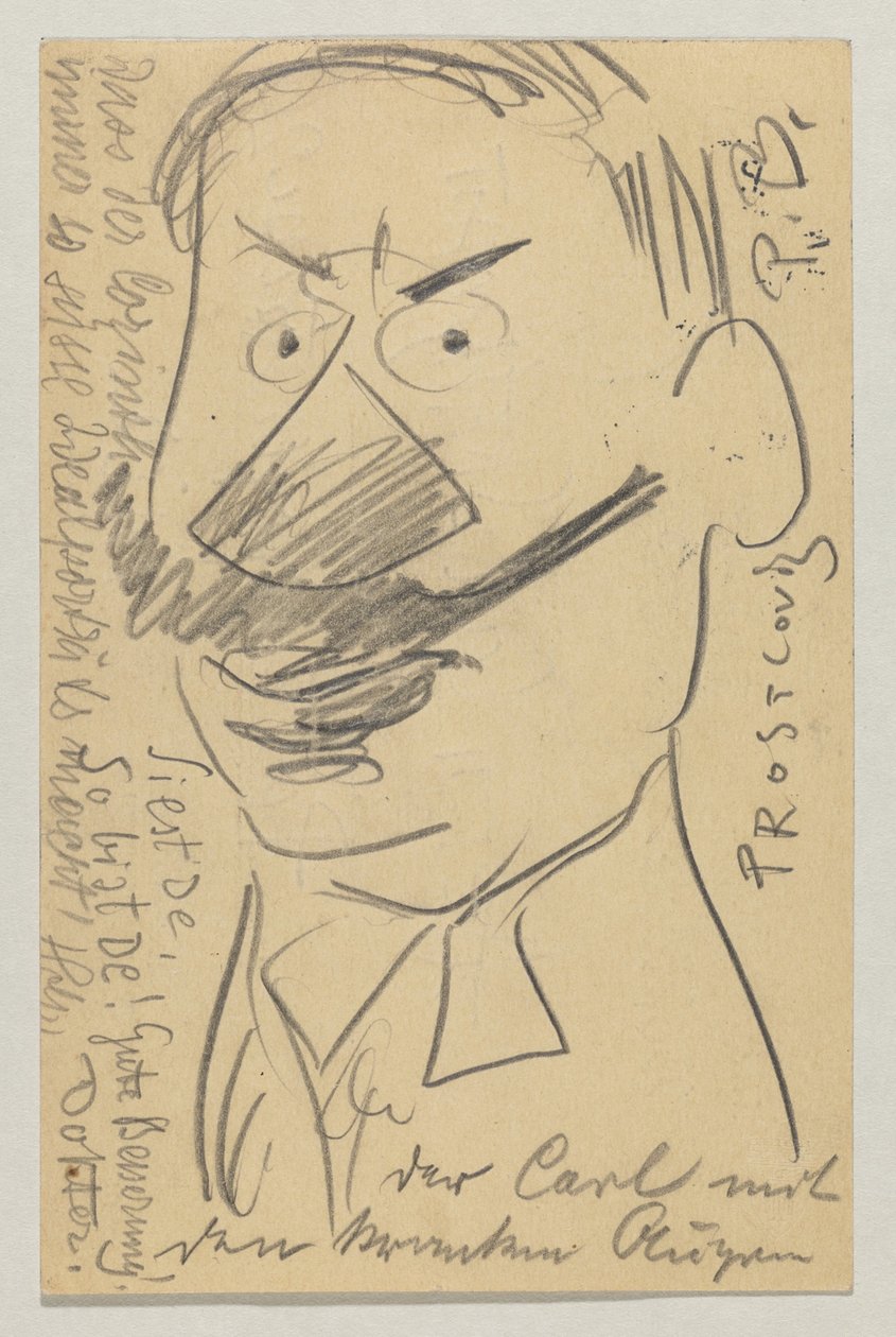 Lovis Corinth a Carl Strathmann: cartão postal, carimbo postal 21 de Fevereiro de 1904 de Lovis Corinth