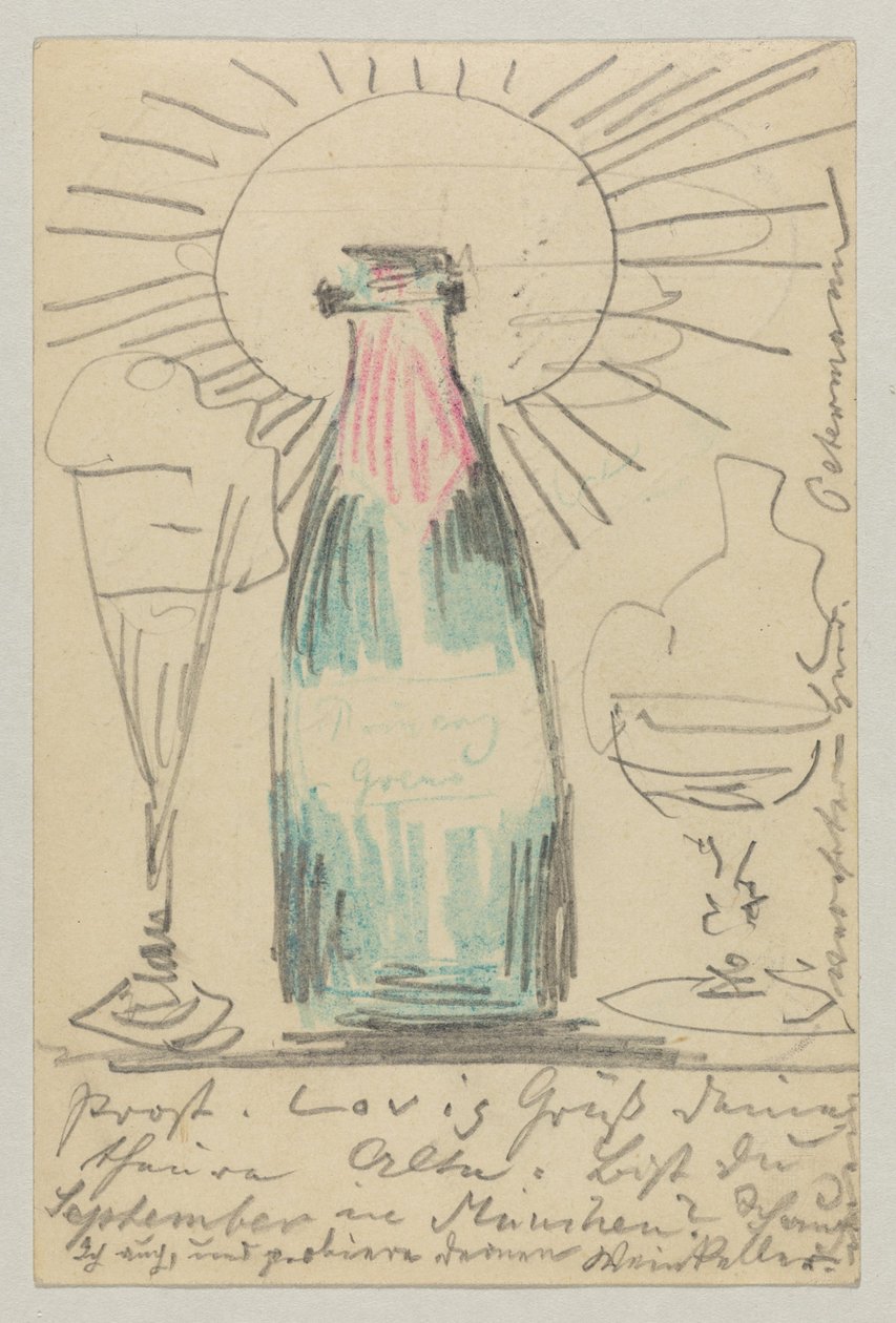 Lovis Corinth a Carl Strathmann: Cartão postal, carimbo postal 21 de Julho de 1902 de Lovis Corinth