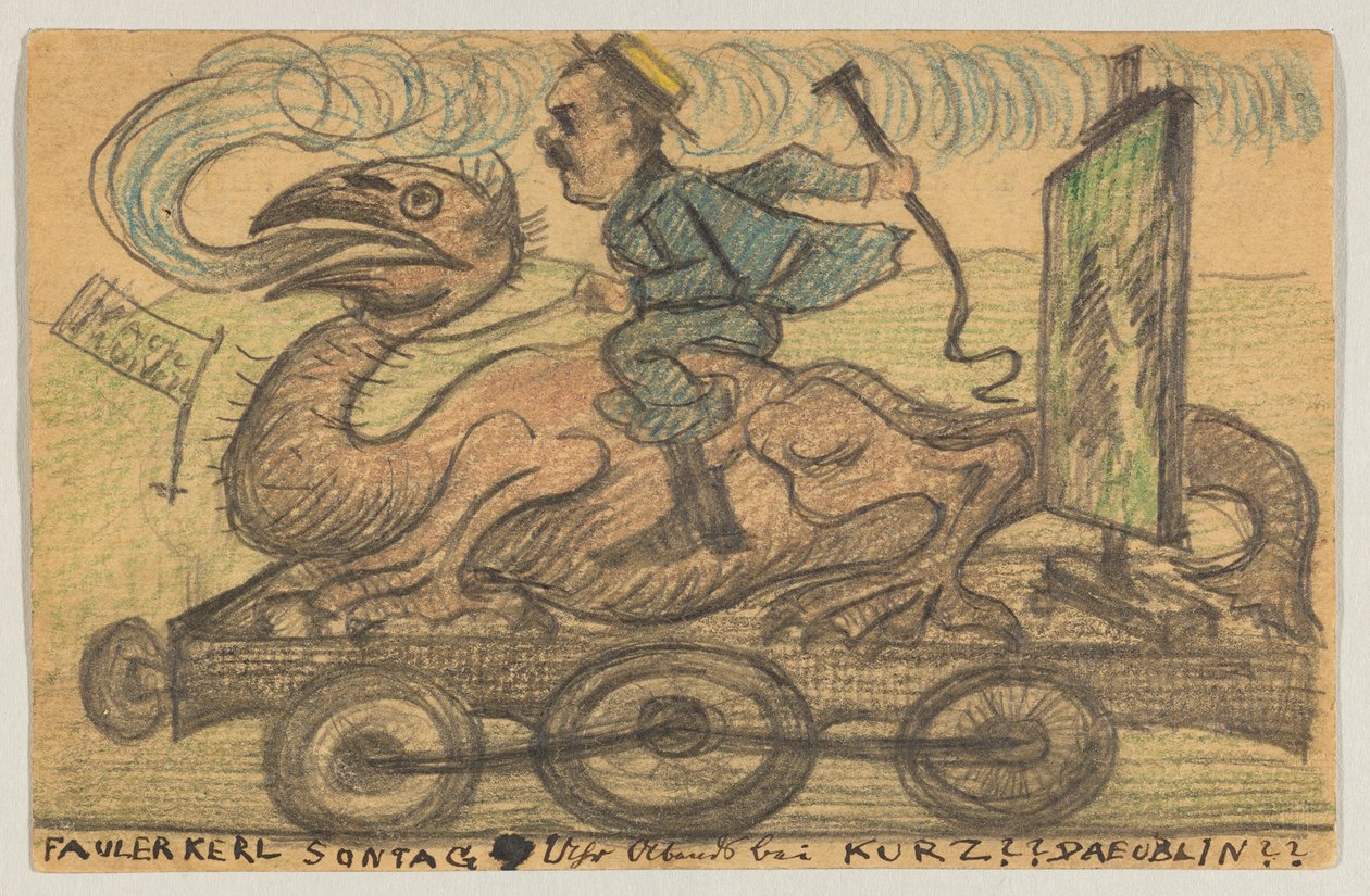 Lovis Corinto a Carl Strathmann: cartão postal, carimbo postal 22 de Junho de 1895 (Ambulant) de Lovis Corinth