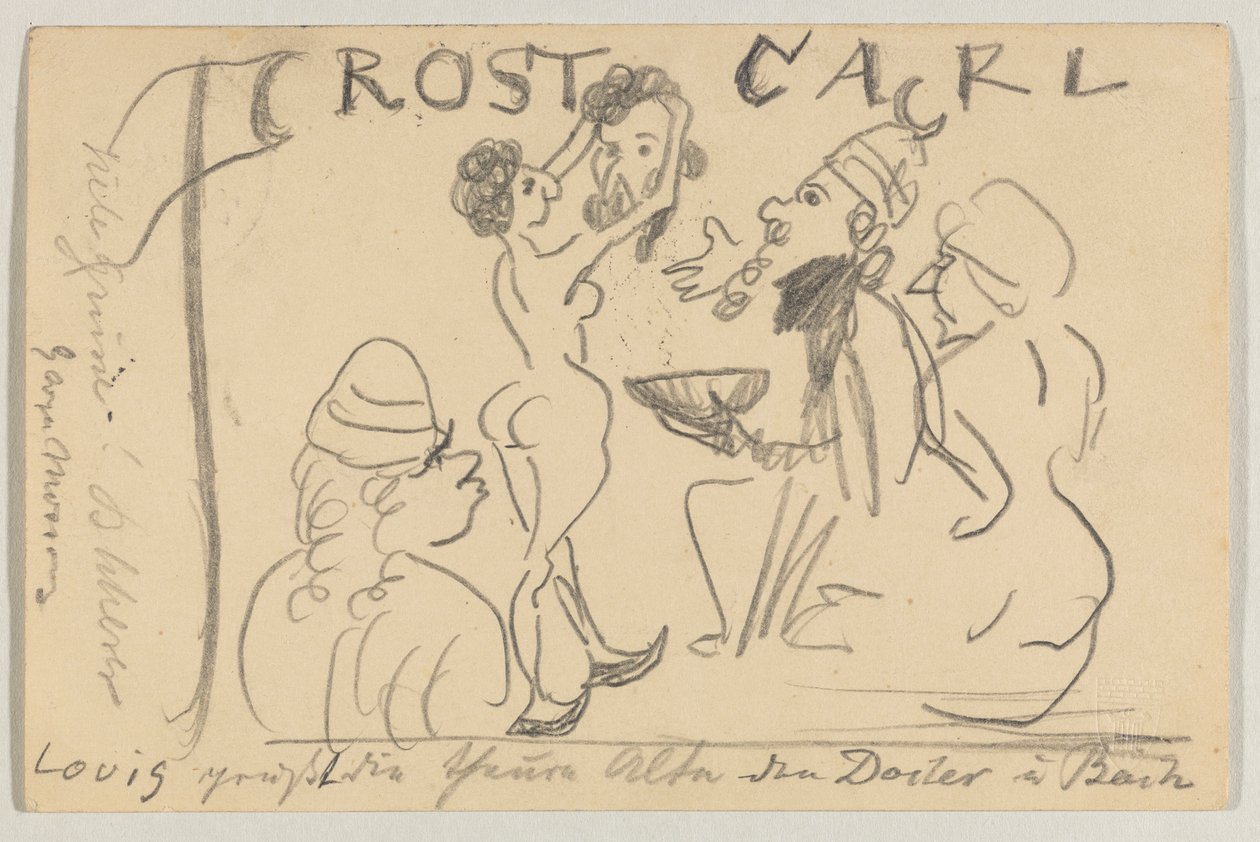 Lovis Corinth a Carl Strathmann: cartão postal, carimbo postal 22 de Maio de 1905 de Lovis Corinth