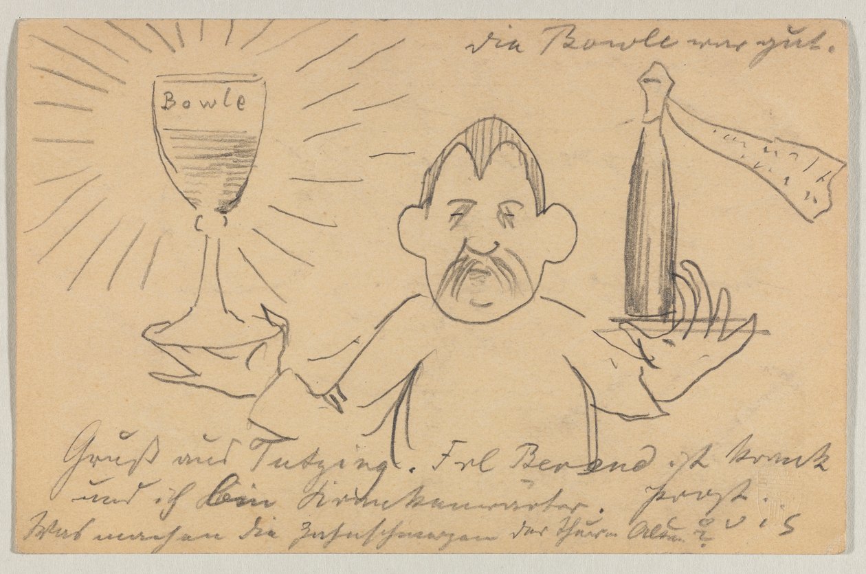 Lovis Corinth a Carl Strathmann: cartão postal, carimbo postal 22 de Setembro de 1902 de Lovis Corinth