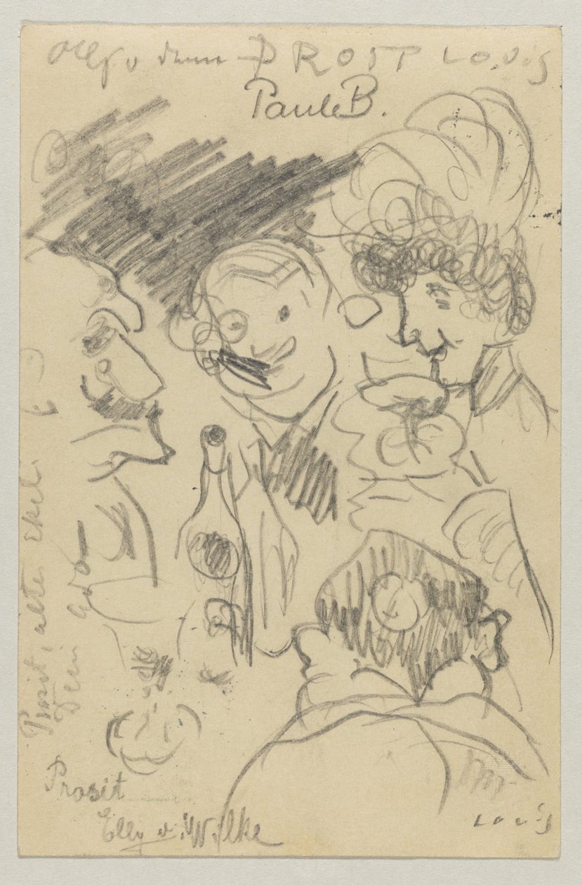 Lovis Corinth a Carl Strathmann: cartão postal, carimbo postal 23 de Setembro de 1905 de Lovis Corinth