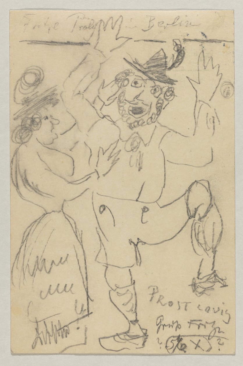 Lovis Corinth a Carl Strathmann: cartão postal, carimbo postal 25 de Fevereiro de 1904 de Lovis Corinth