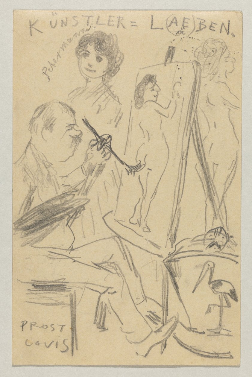 Lovis Corinth a Carl Strathmann: cartão postal, carimbo postal 25 de Junho de 1904 de Lovis Corinth
