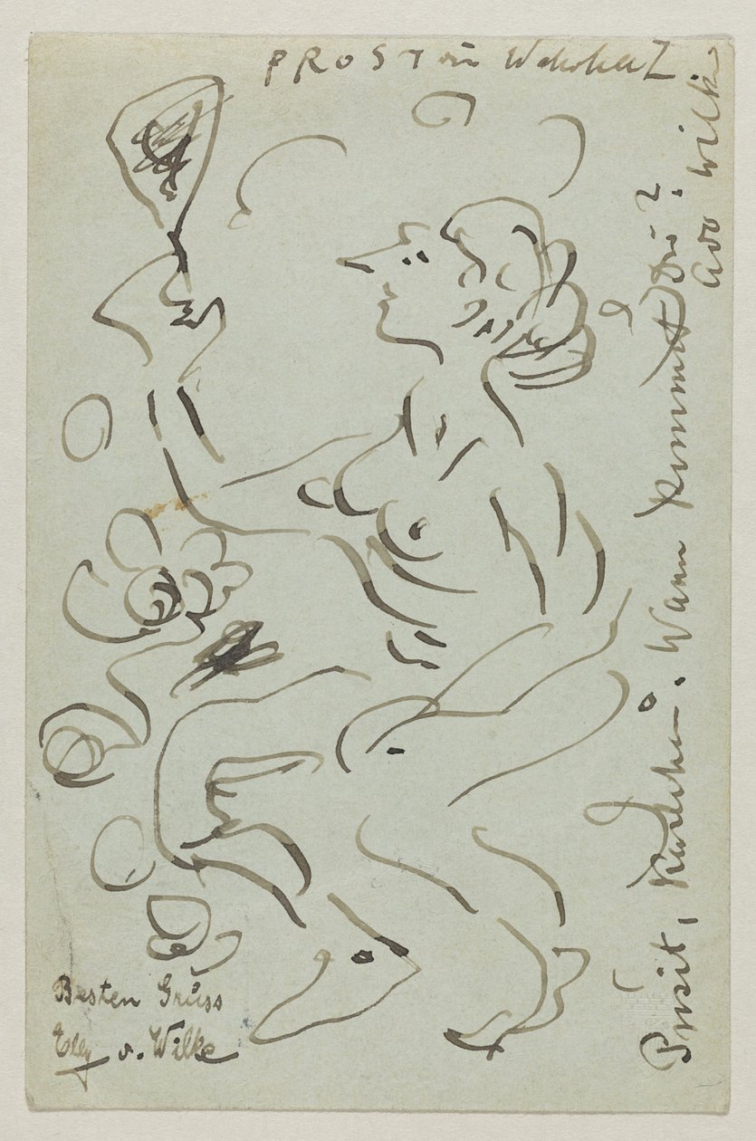 Lovis Corinth a Carl Strathmann: cartão postal, carimbo postal 25 de Março de 1906 de Lovis Corinth