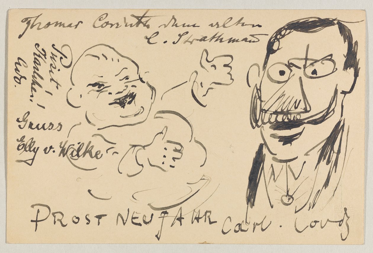 Lovis Corinth para Carl Strathmann: cartão postal, carimbado em 27 de dezembro de 1904 de Lovis Corinth