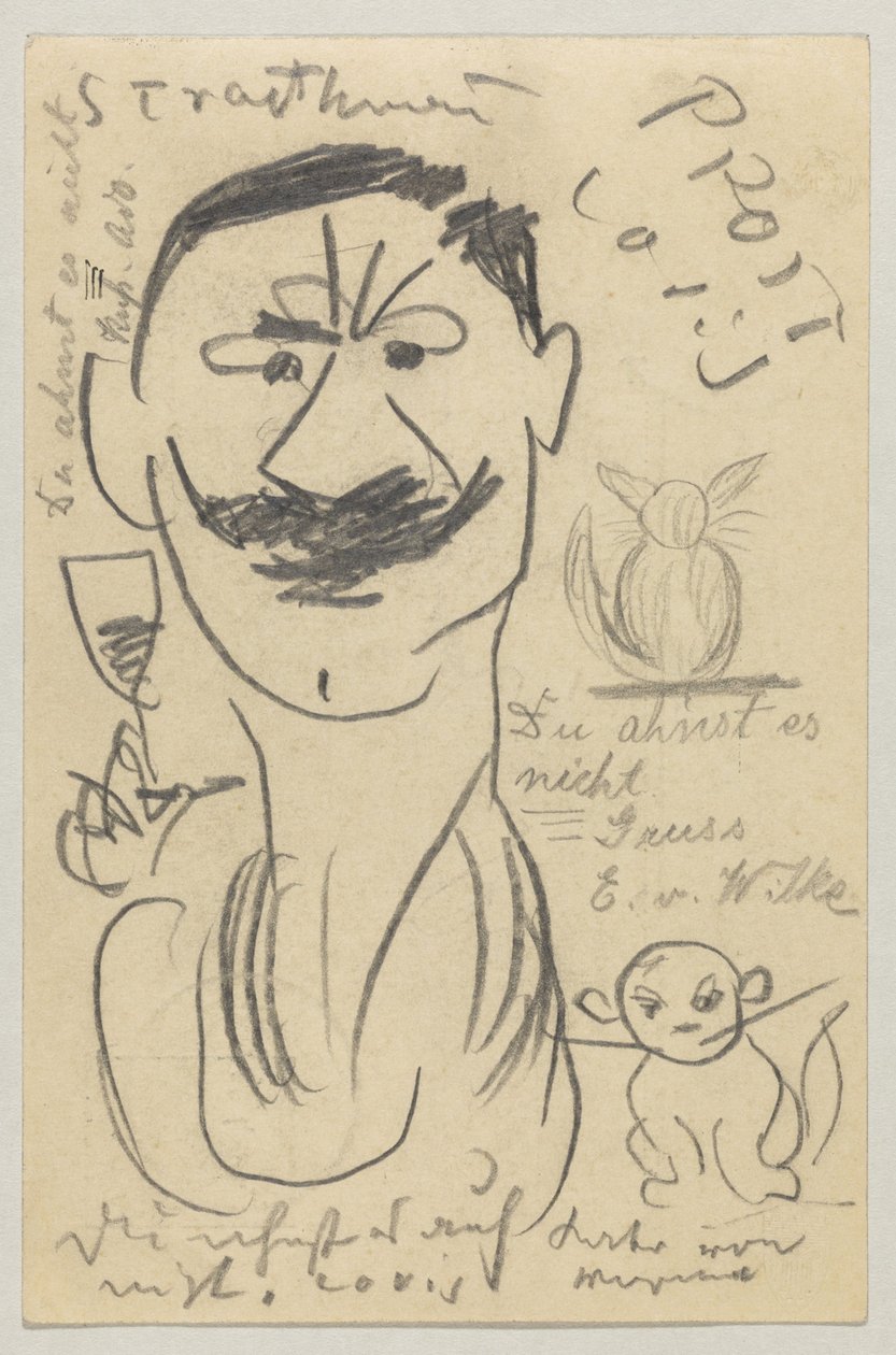 Lovis Corinth a Carl Strathmann: cartão postal, carimbo postal 29 de Março de 1904 de Lovis Corinth