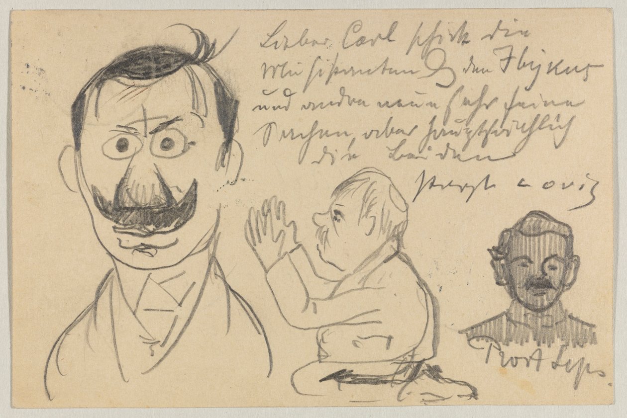 Lovis Corinth para Carl Strathmann: cartão postal, carimbado em 30 de janeiro de 1903 de Lovis Corinth