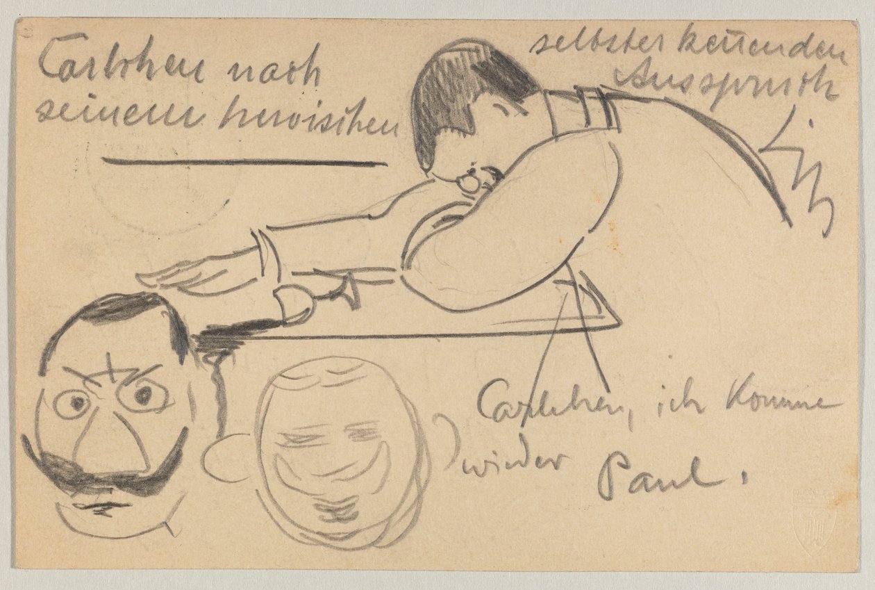 Lovis Corinth para Carl Strathmann: cartão postal, carimbado em 8 de janeiro de 1903 de Lovis Corinth