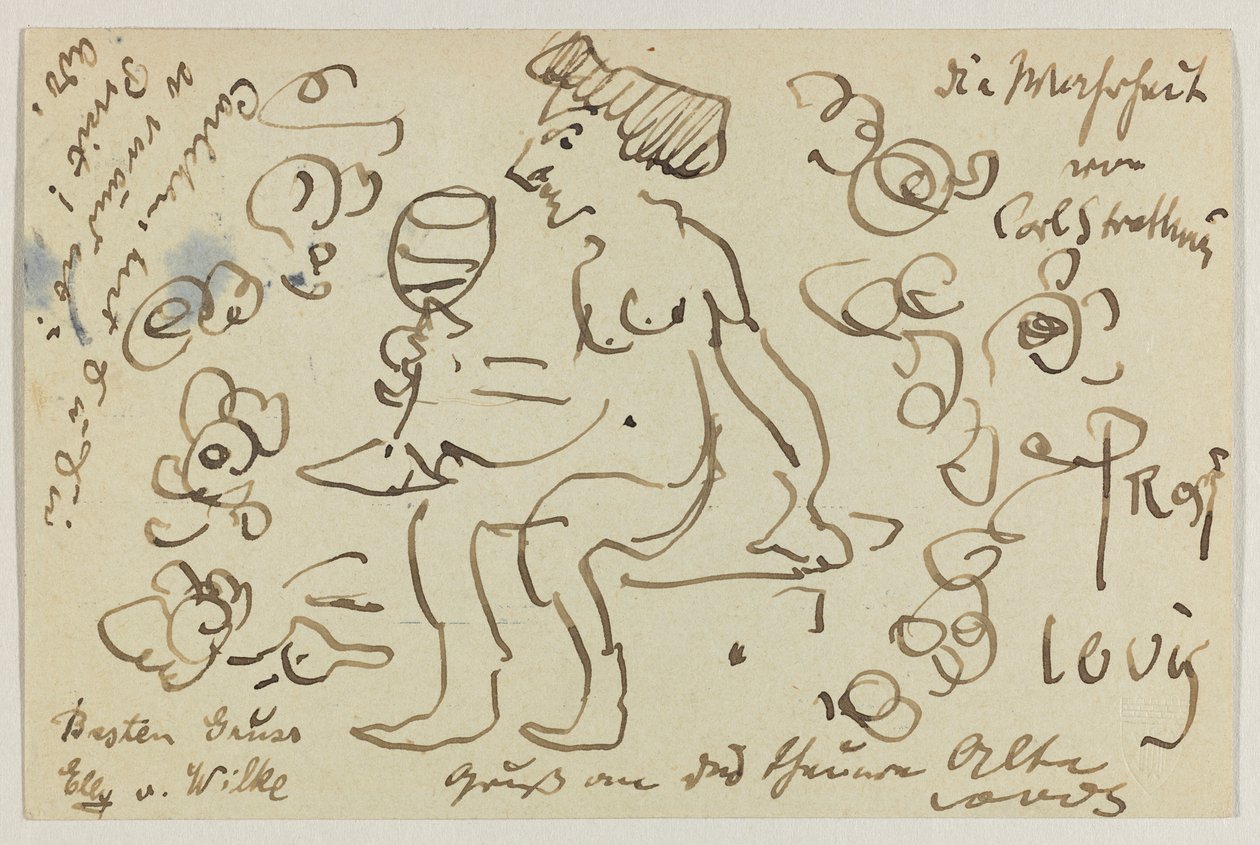 Lovis Corinth para Carl Strathmann: cartão postal, carimbado em 8 de março de 1906 de Lovis Corinth