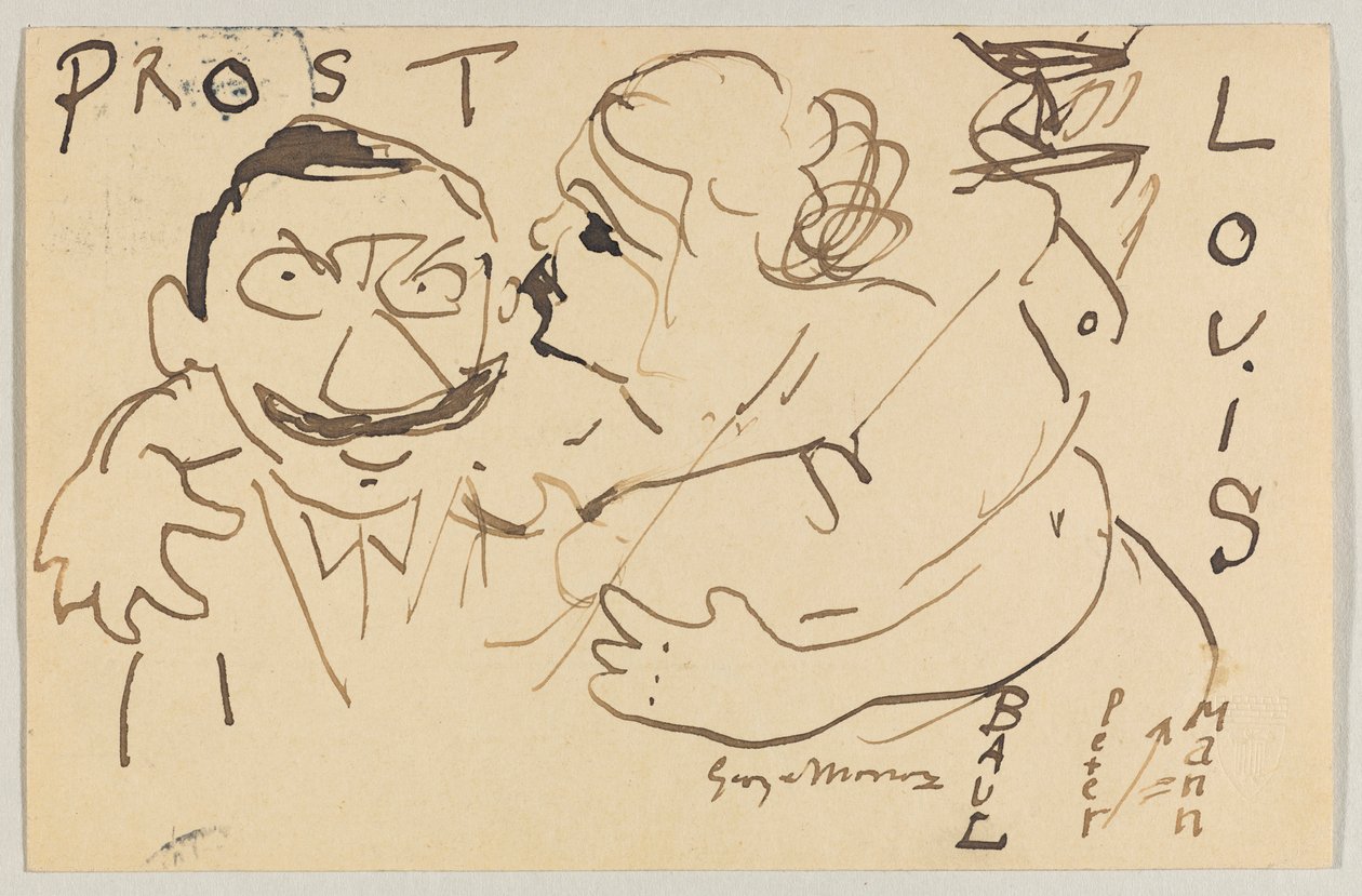 Lovis Corinth a Carl Strathmann: cartão postal, carimbo postal 9 de Dezembro de 1908 de Lovis Corinth