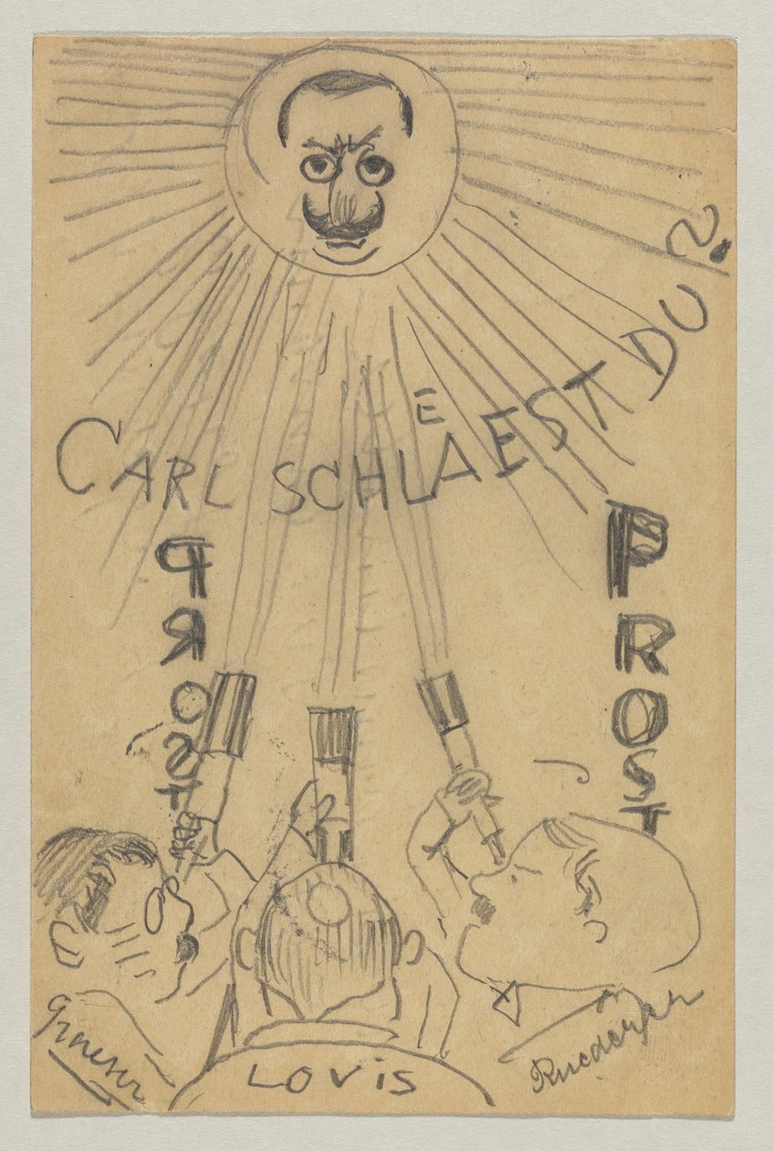 Lovis Corinth para Carl Strathmann: cartão postal, carimbado em 9 de janeiro de 1910 de Lovis Corinth