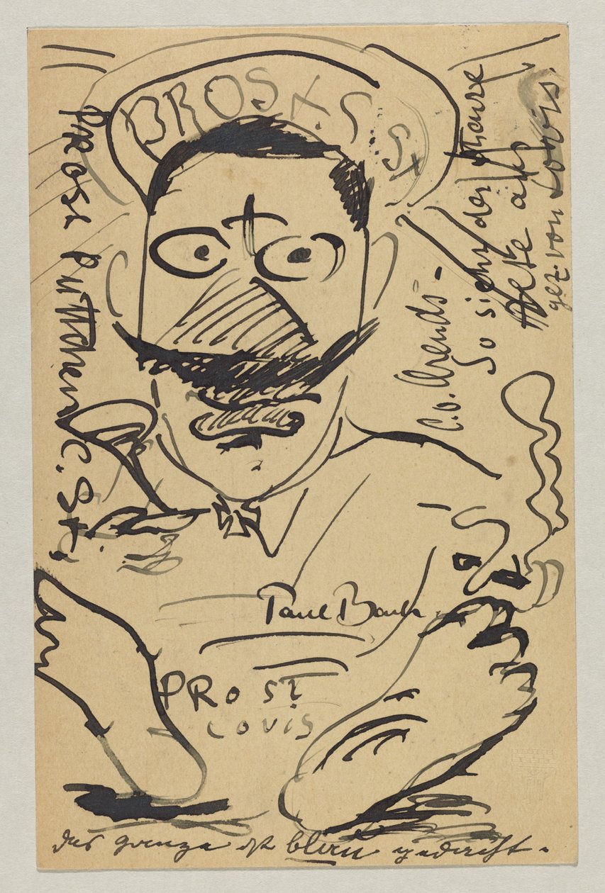 Lovis Corinto a Elly Strathmann: cartão postal, carimbo postal 23 de Fevereiro de Lovis Corinth