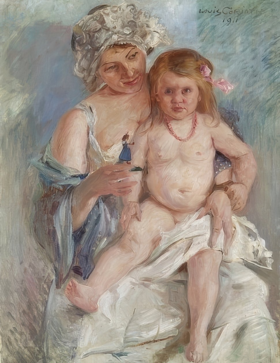 Mãe e filho (Charlotte Corinth e Wilhelmine). 1911 de Lovis Corinth