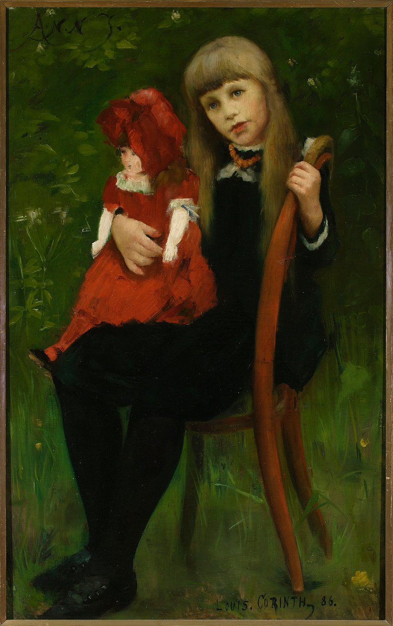 Retrato de Anna Schaumburg com uma boneca de Lovis Corinth