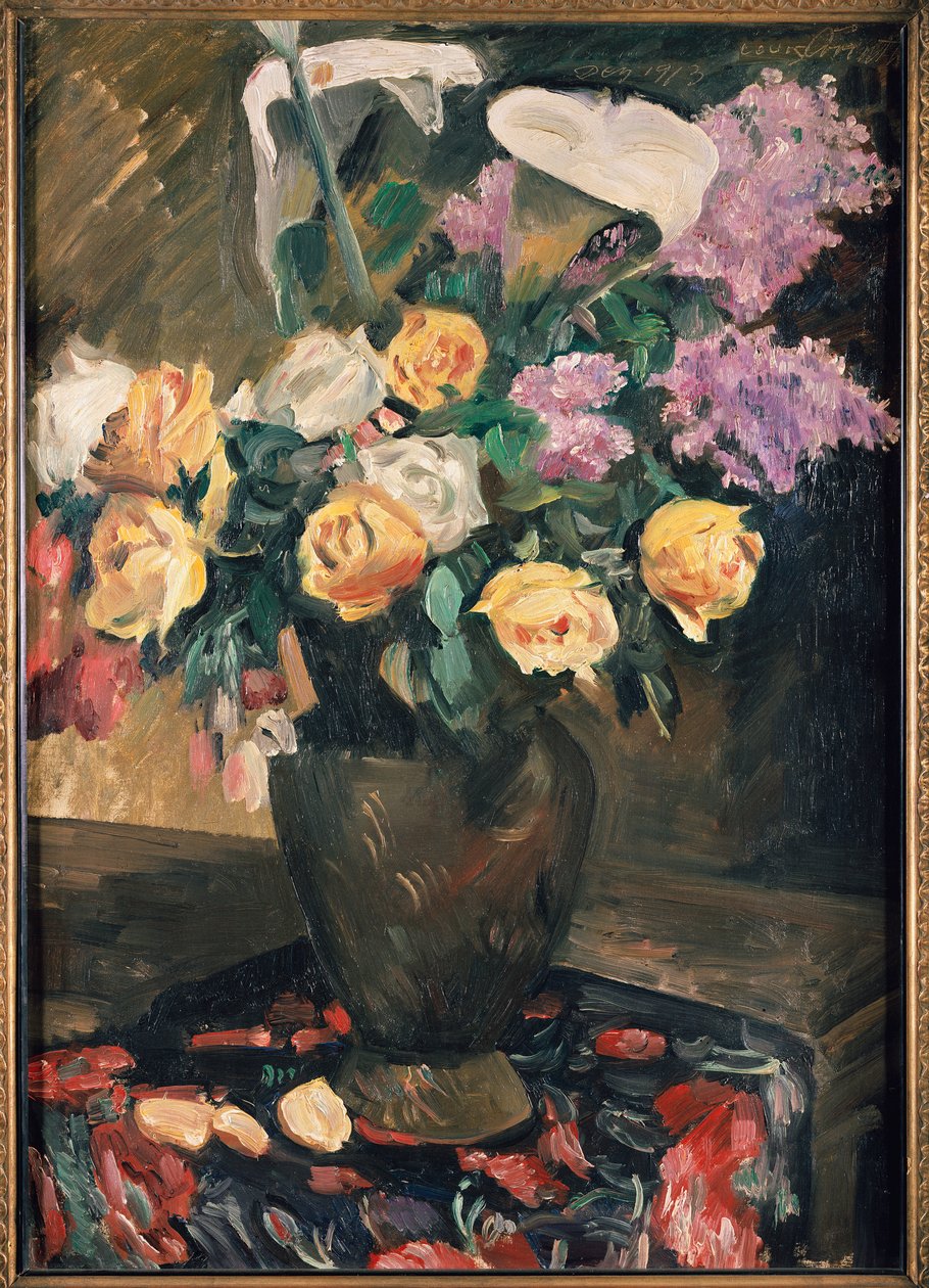 Rosas, lilás e lírios, 1913 de Lovis Corinth
